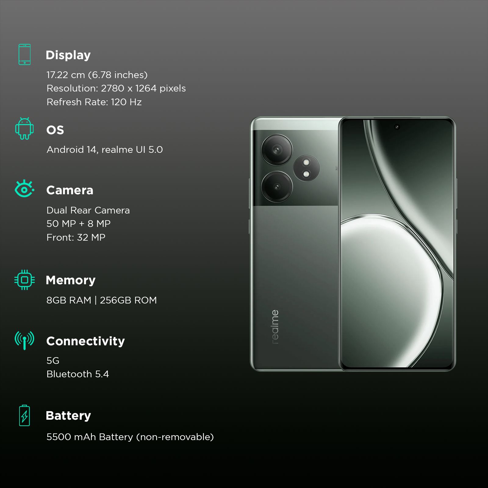 realme GT 6T 5G (8GB RAM, 256GB, Razor Green)_3