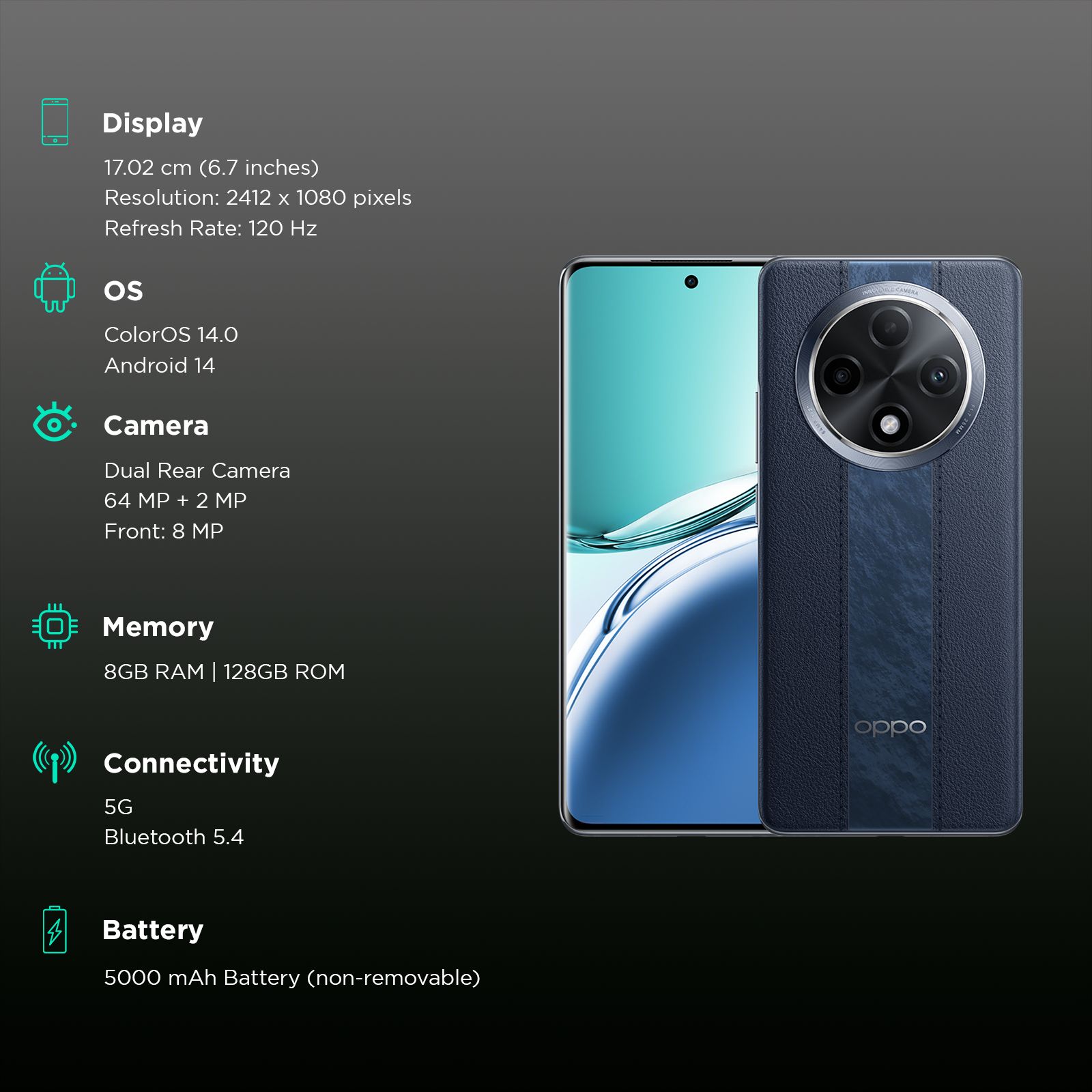 oppo F27 Pro Plus 5G (8GB RAM, 128GB, Midnight Navy) oppo F27 Pro Plus 5G (8GB RAM, 128GB, Midnight Navy)_3