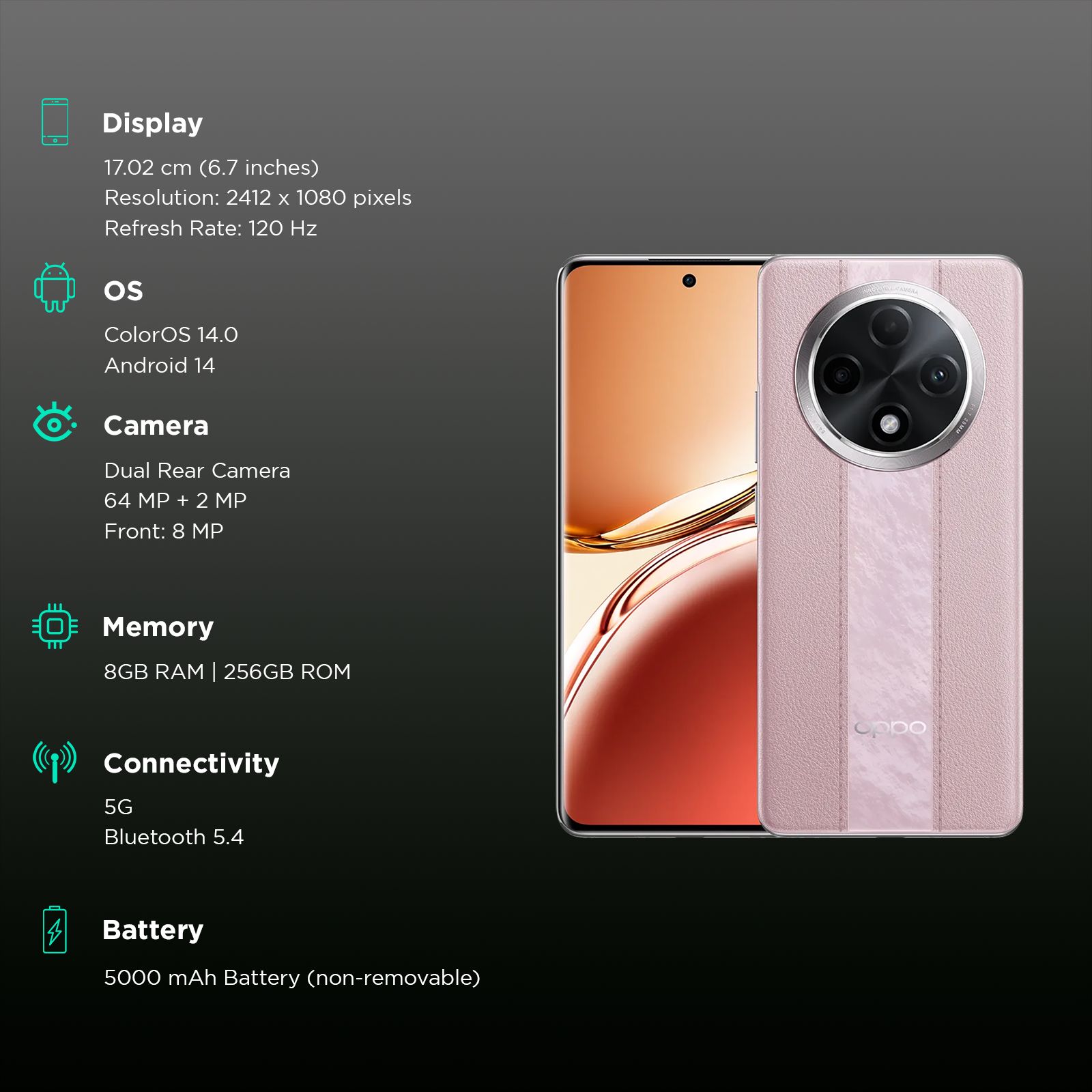 oppo F27 Pro+ 5G (8GB RAM, 256GB, Dusk Pink)_3