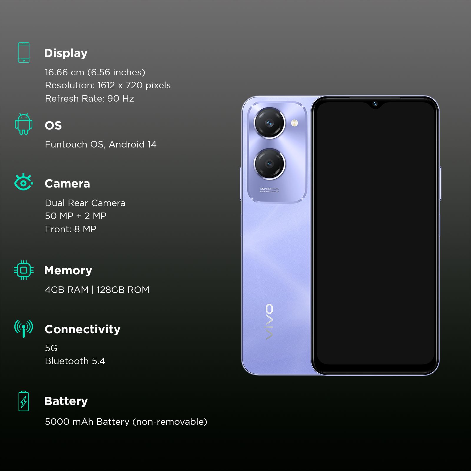 vivo Y28s 5G (4GB RAM, 128GB, Twinkling Purple)_3