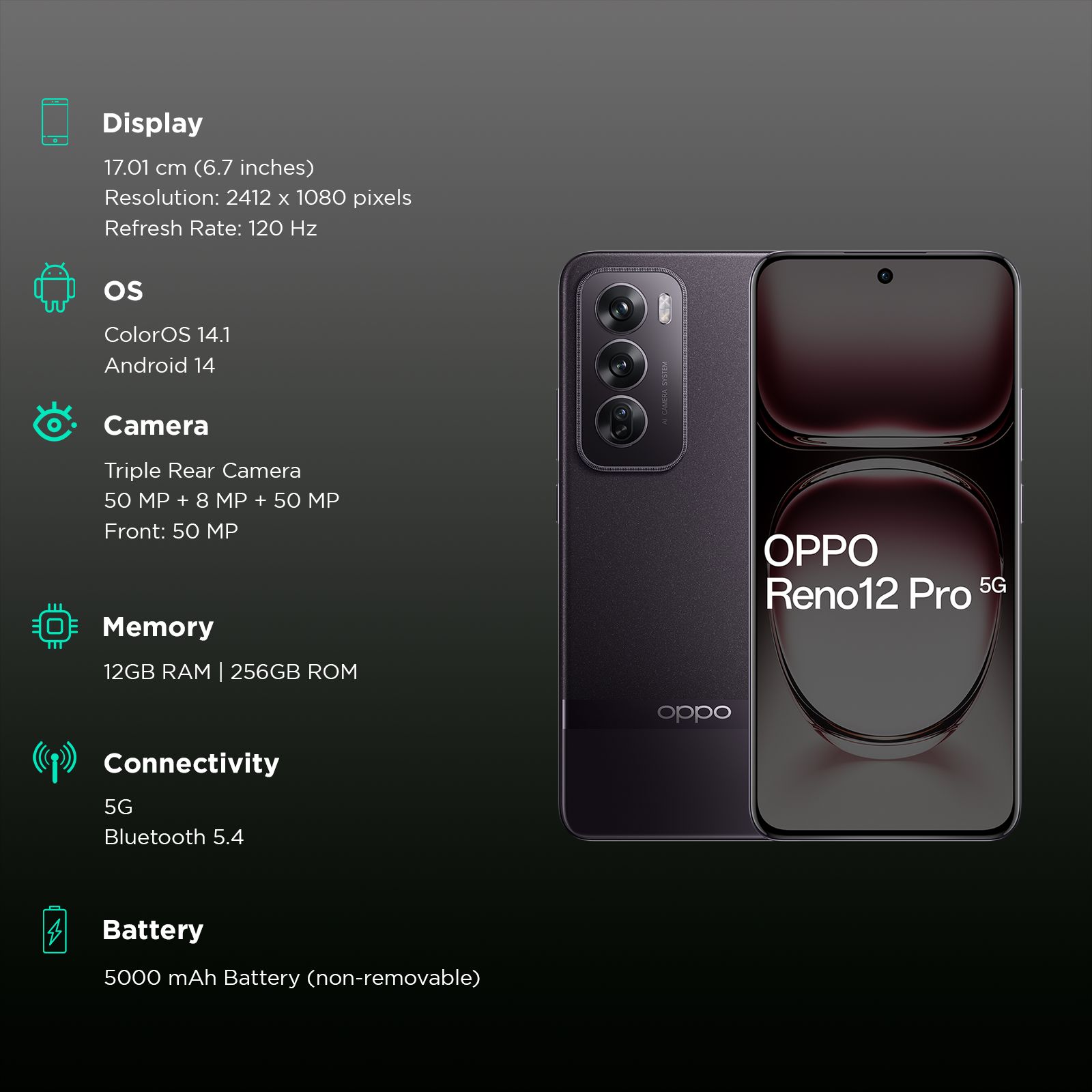 oppo Reno 12 Pro 5G (12GB RAM, 256GB, Space Brown) oppo Reno 12 Pro 5G (12GB RAM, 256GB, Space Brown)_3