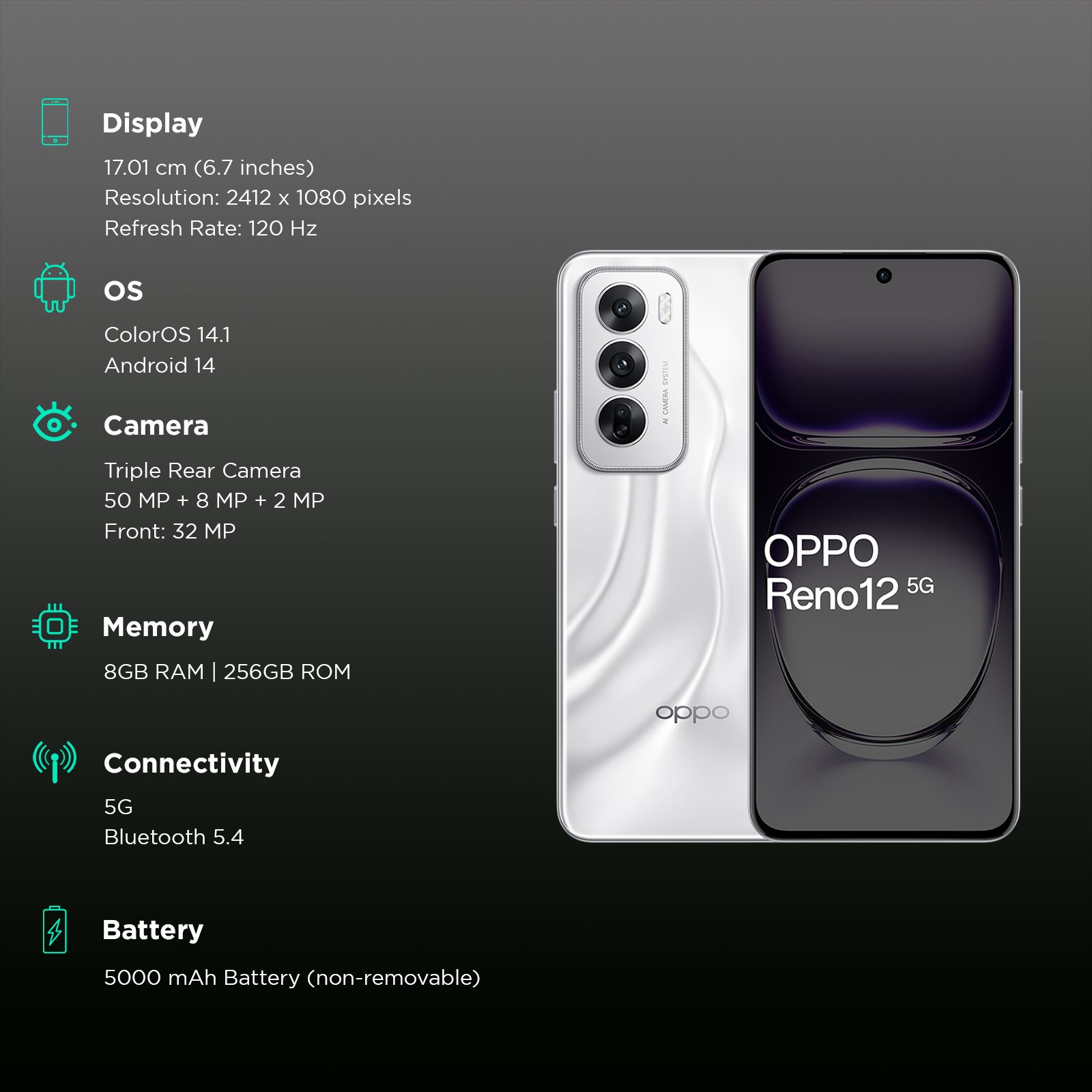 oppo Reno 12 5G (8GB RAM, 256GB, Astro Silver) oppo Reno 12 5G (8GB RAM, 256GB, Astro Silver)_3