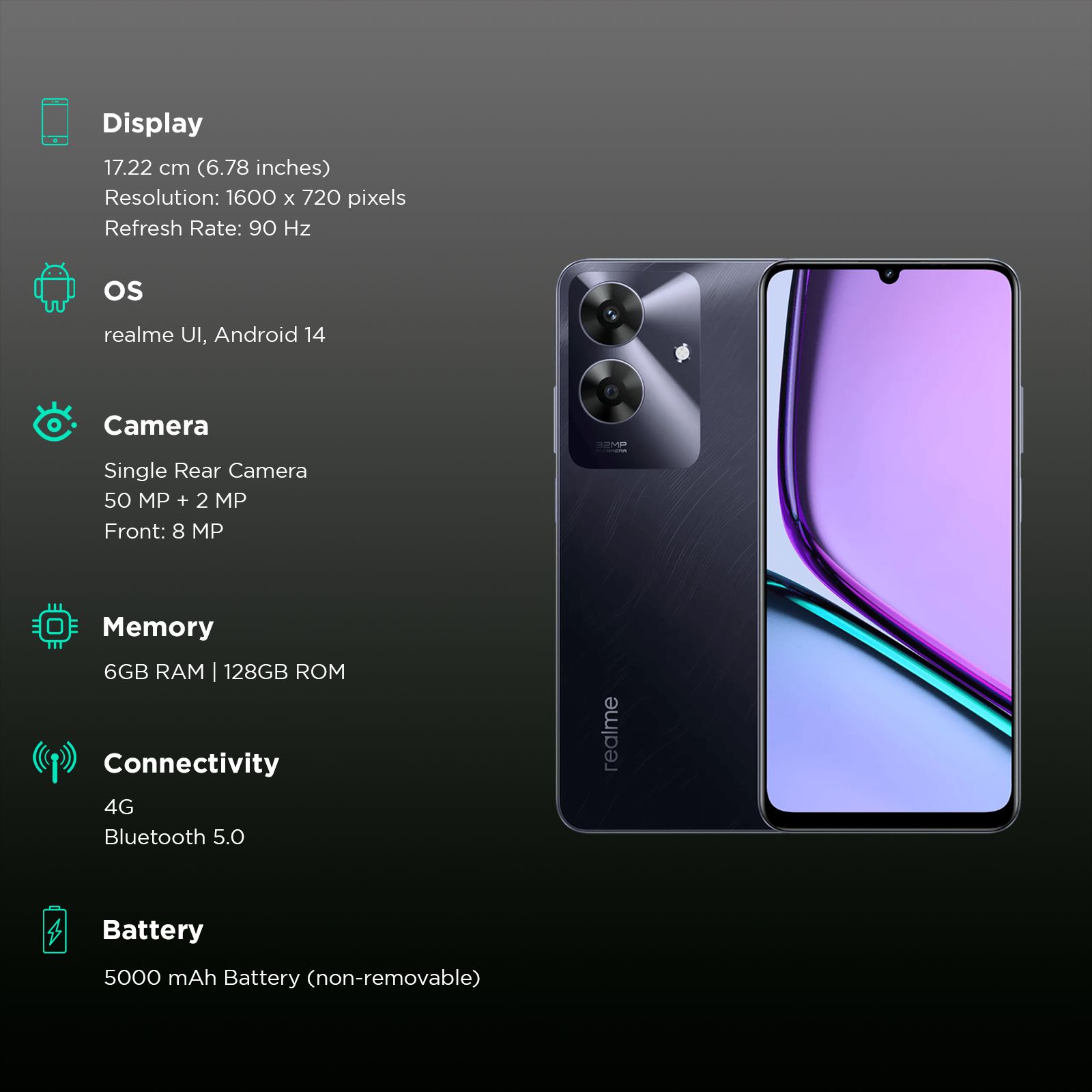realme C61 4G (6GB RAM, 128GB, Marble Black)_3