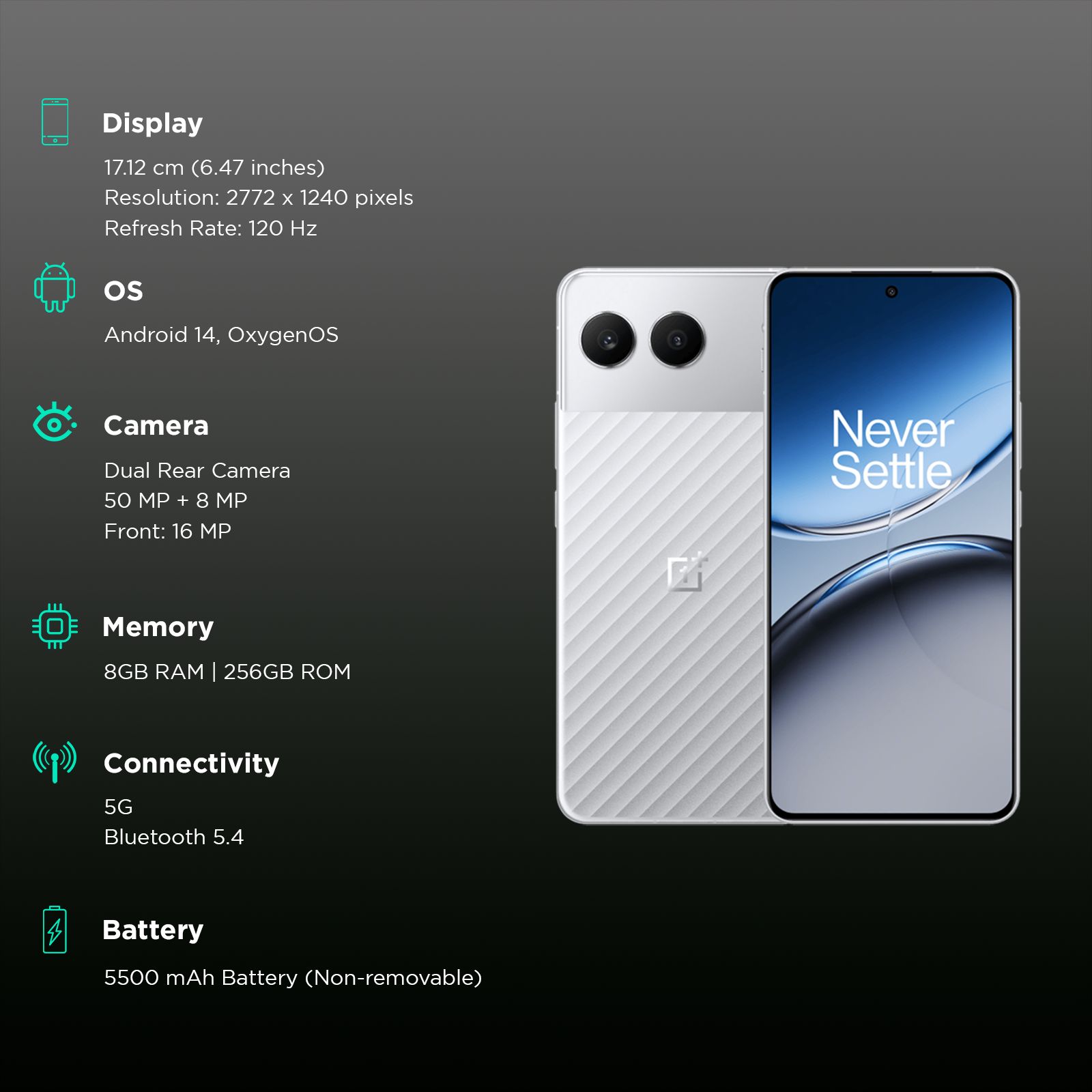 OnePlus Nord 4 5G (8GB RAM, 256GB, Mercurial Silver) OnePlus Nord 4 5G (8GB RAM, 256GB, Mercurial Silver)_3