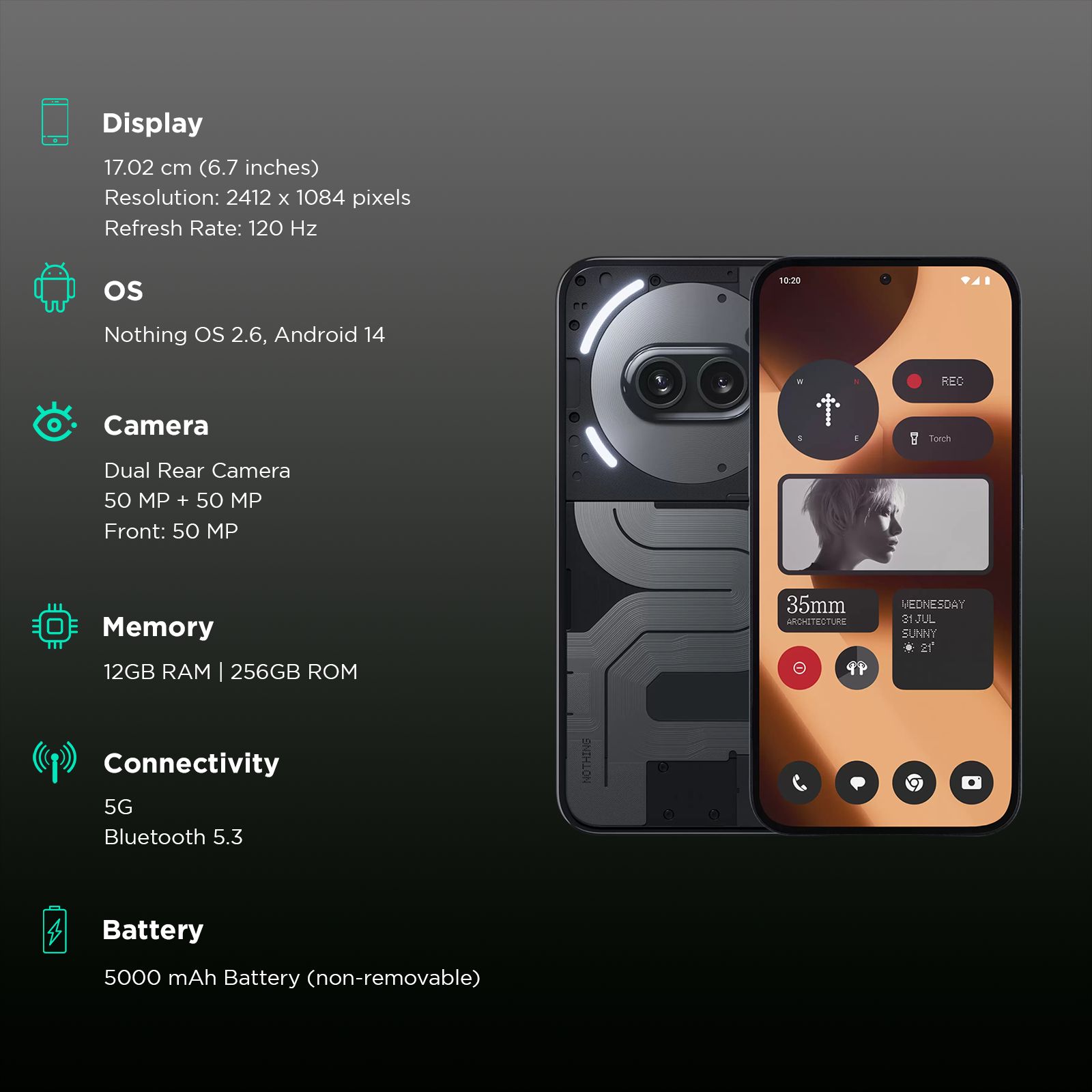 Nothing Phone 2a Plus 5G (12GB RAM, 256GB, Black)_3
