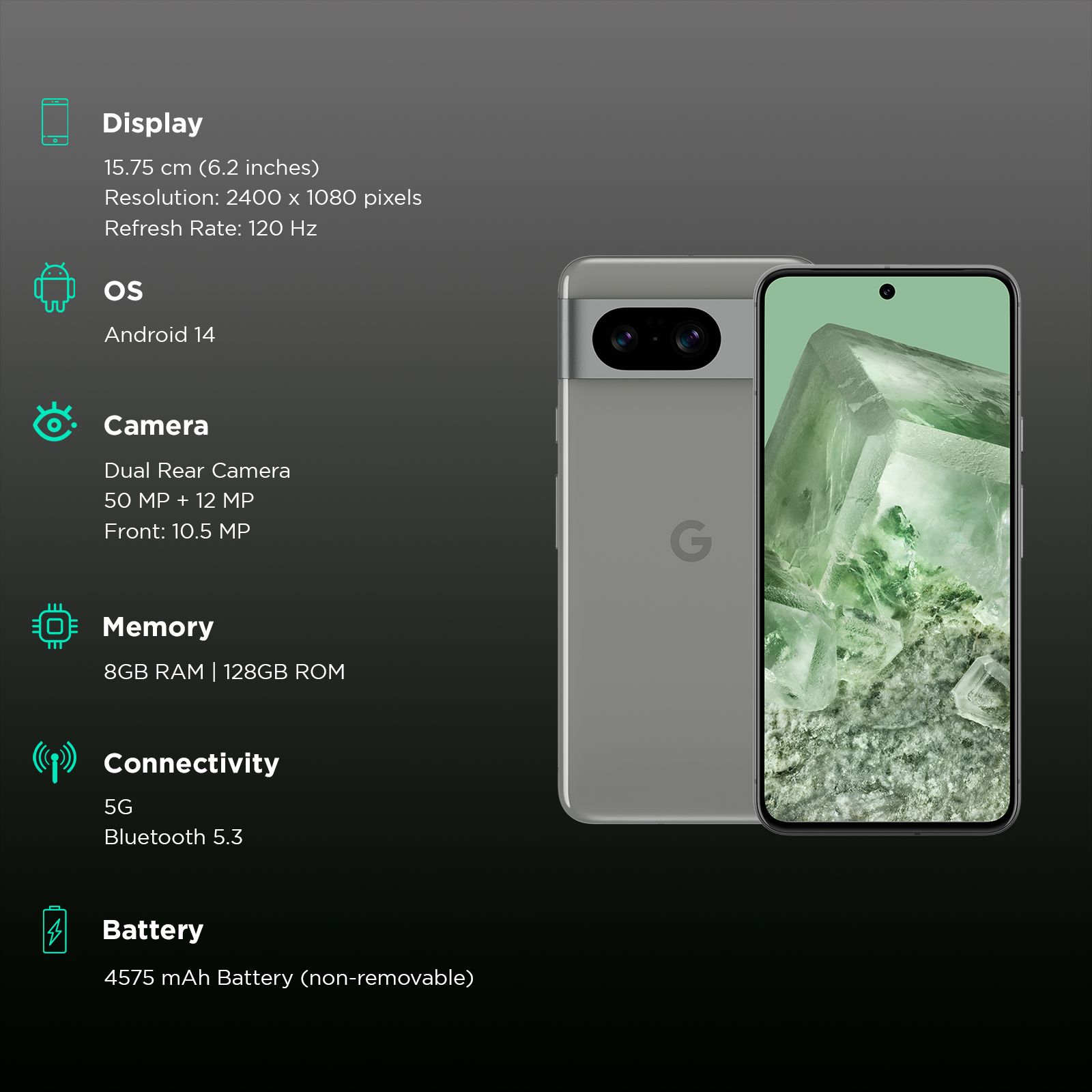 Google Pixel 8 5G (8GB RAM, 128GB, Hazel)_3