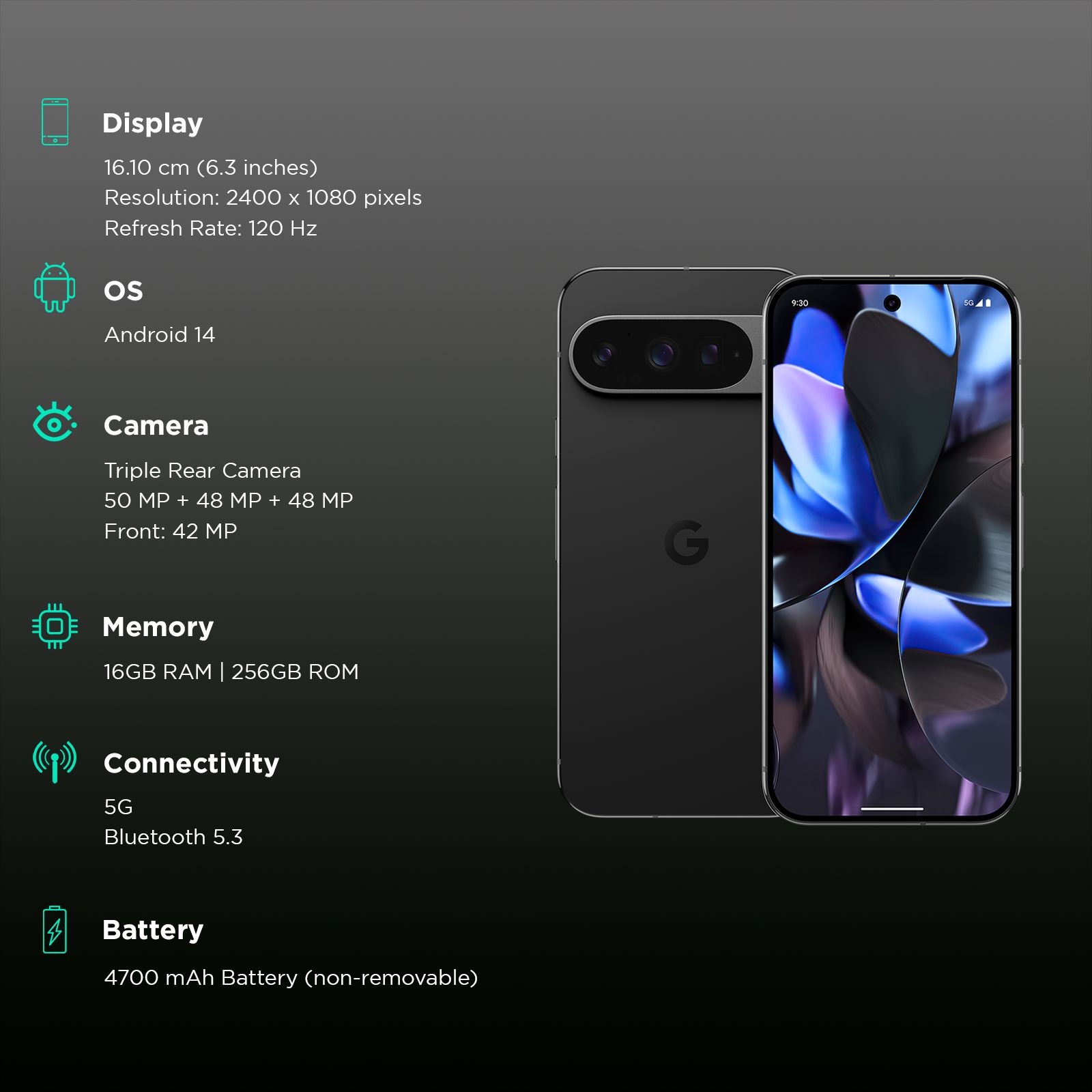 Google Pixel 9 Pro 5G (16GB RAM, 256GB, Obsidian) Google Pixel 9 Pro 5G (16GB RAM, 256GB, Obsidian)_3
