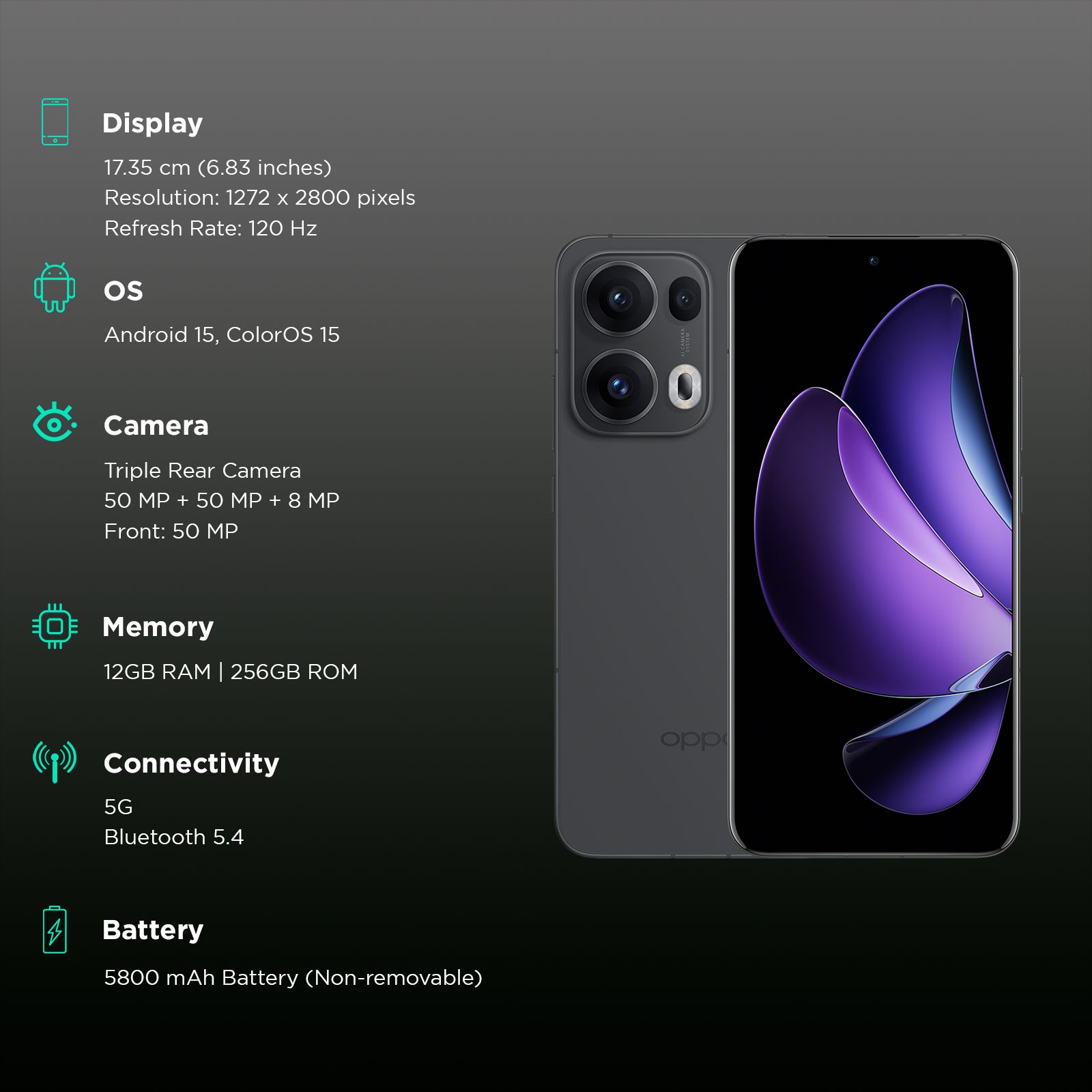 oppo Reno13 Pro 5G (12GB RAM, 256GB, Graphite Grey) oppo Reno13 Pro 5G (12GB RAM, 256GB, Graphite Grey)_3