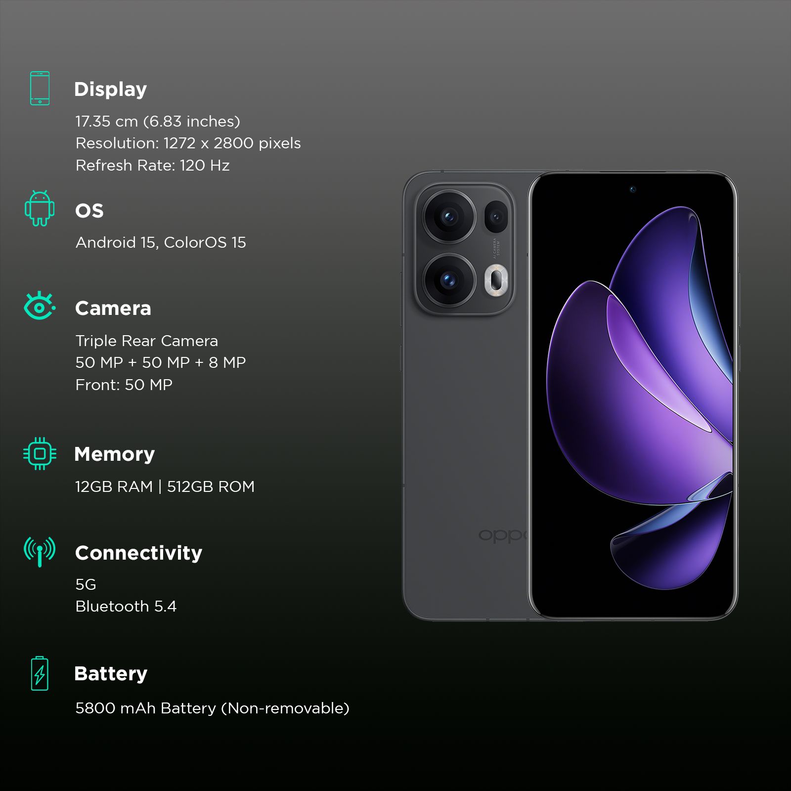 oppo Reno13 Pro 5G (12GB RAM, 512GB, Graphite Grey) oppo Reno13 Pro 5G (12GB RAM, 512GB, Graphite Grey)_3