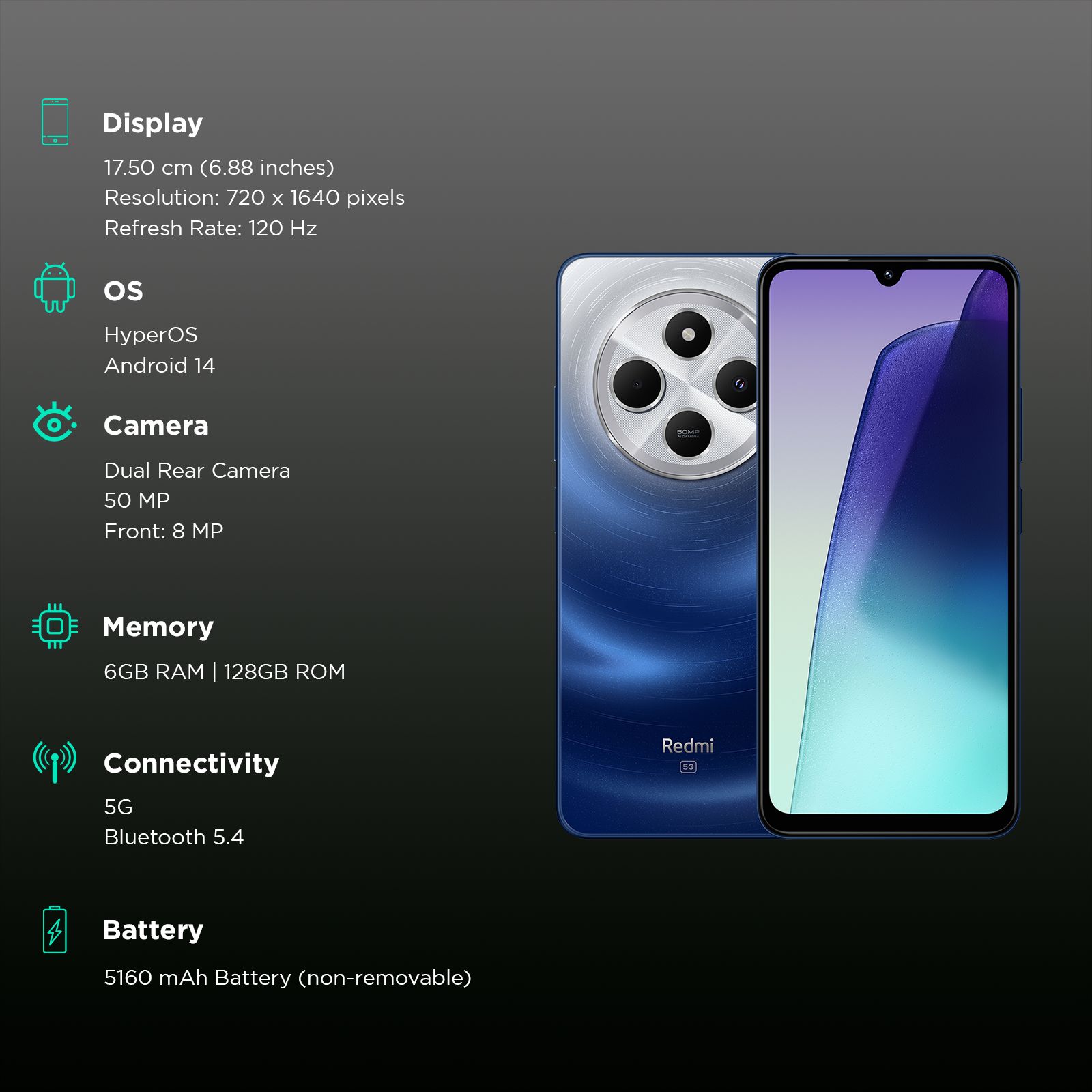 Redmi 14C 5G (6GB RAM, 128GB, Starlight Blue) Redmi 14C 5G (6GB RAM, 128GB, Starlight Blue)_3