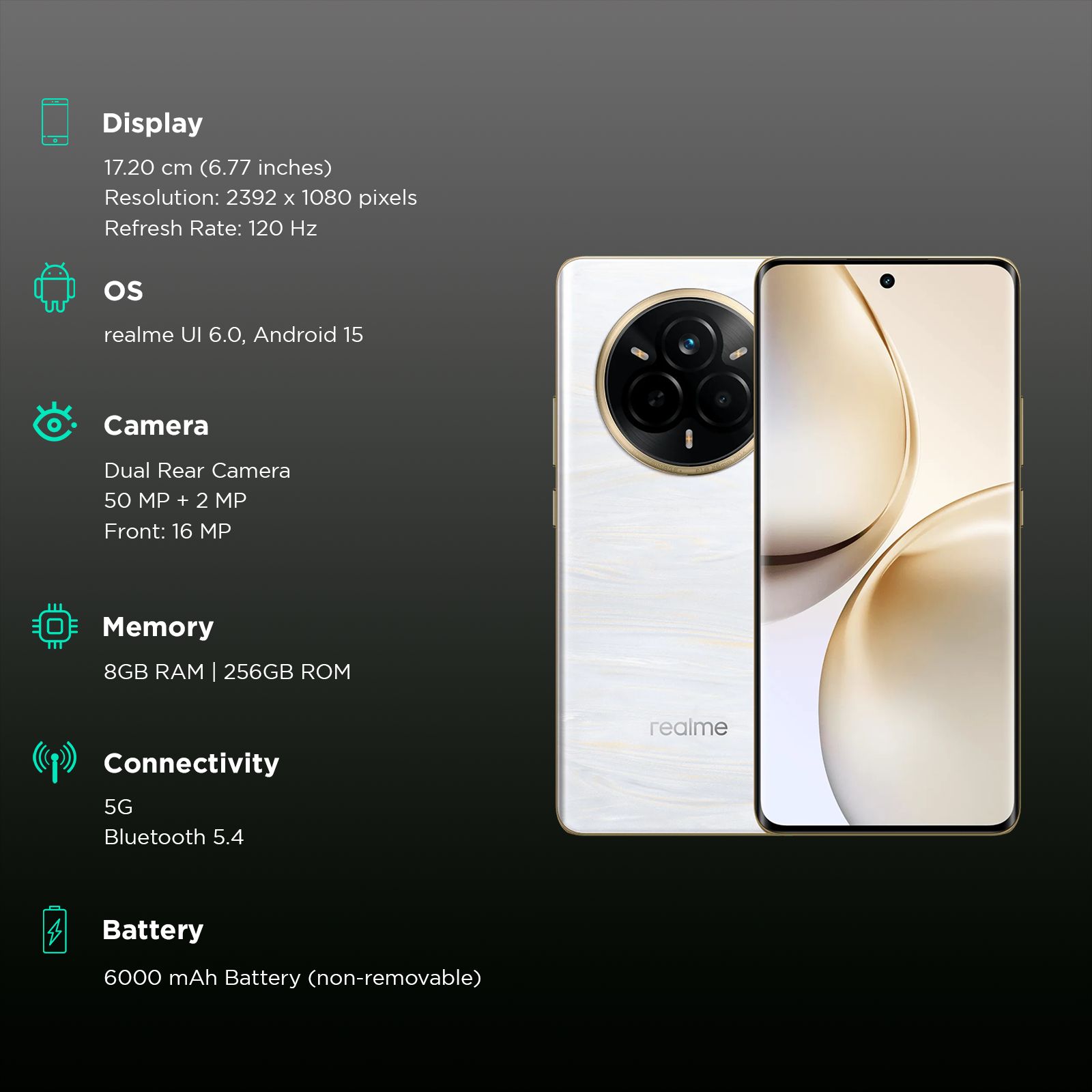realme 14 Pro 5G (8GB RAM, 256GB, Pearl White)_3
