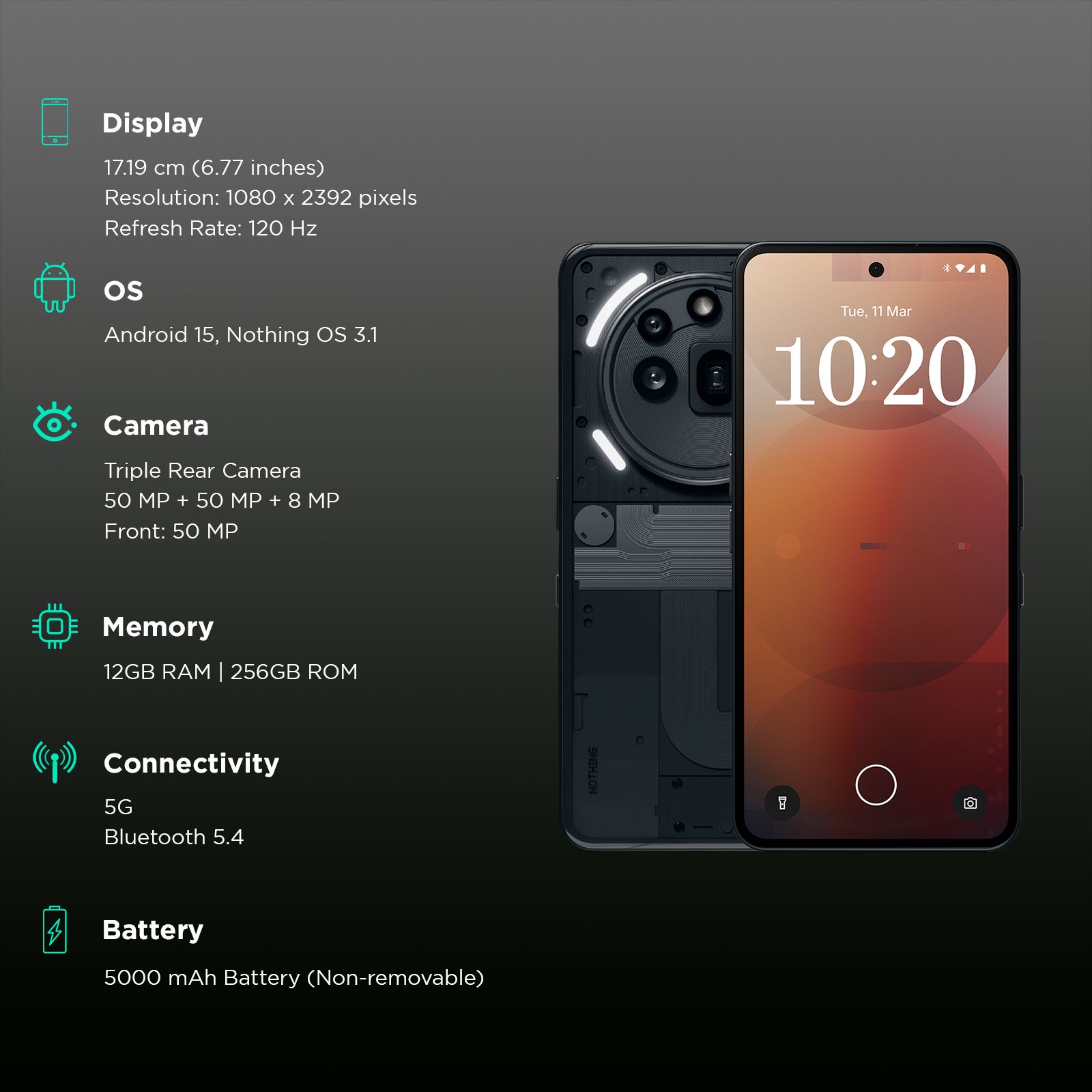 Nothing Phone 3a Pro 5G (12GB RAM, 256GB, Black)_3