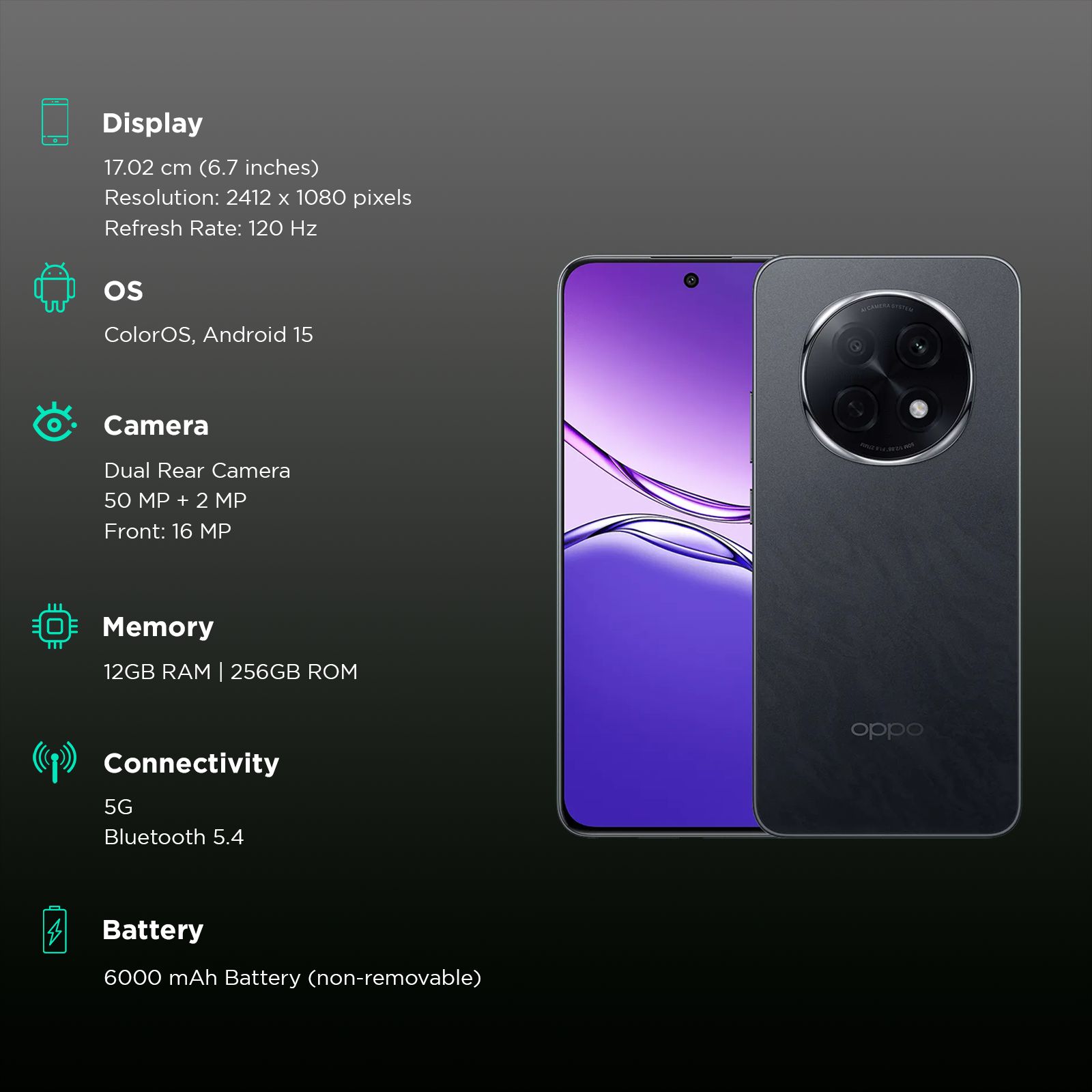 oppo F29 Pro 5G (12GB RAM, 256GB, Granite Black)_3