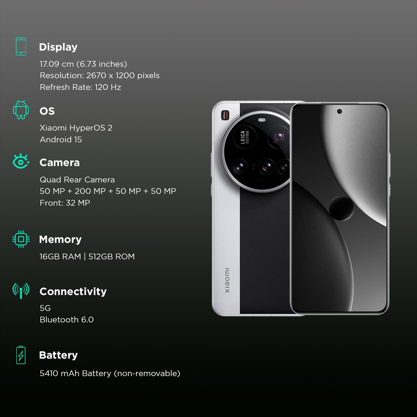 Xiaomi 15 Ultra 5G (16GB RAM, 512GB, Silver Chrome)_3