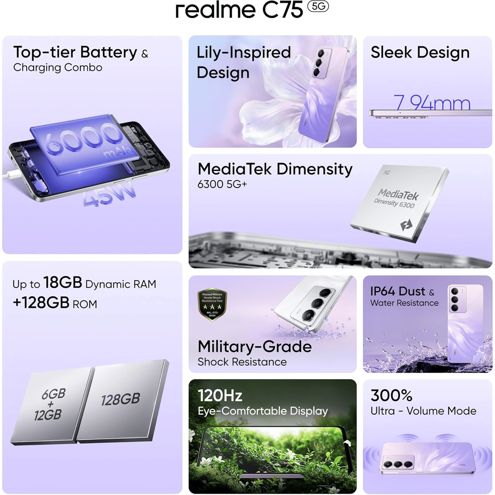 realme C75 5G (6GB RAM, 128GB, Purple Blossom)_11
