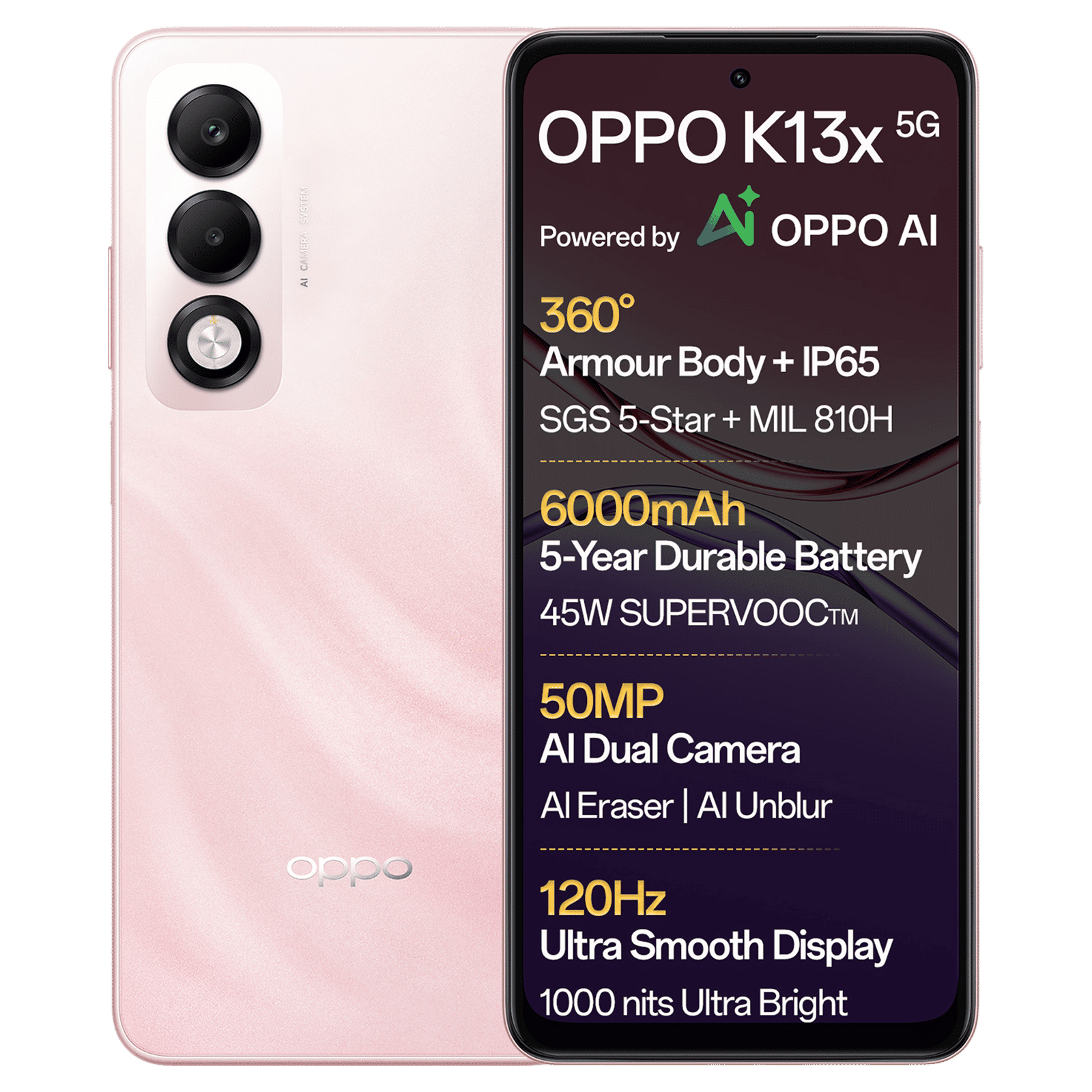 oppo K13x 5G (6GB RAM, 128GB, Sunset Peach) oppo K13x 5G (6GB RAM, 128GB, Sunset Peach)_1
