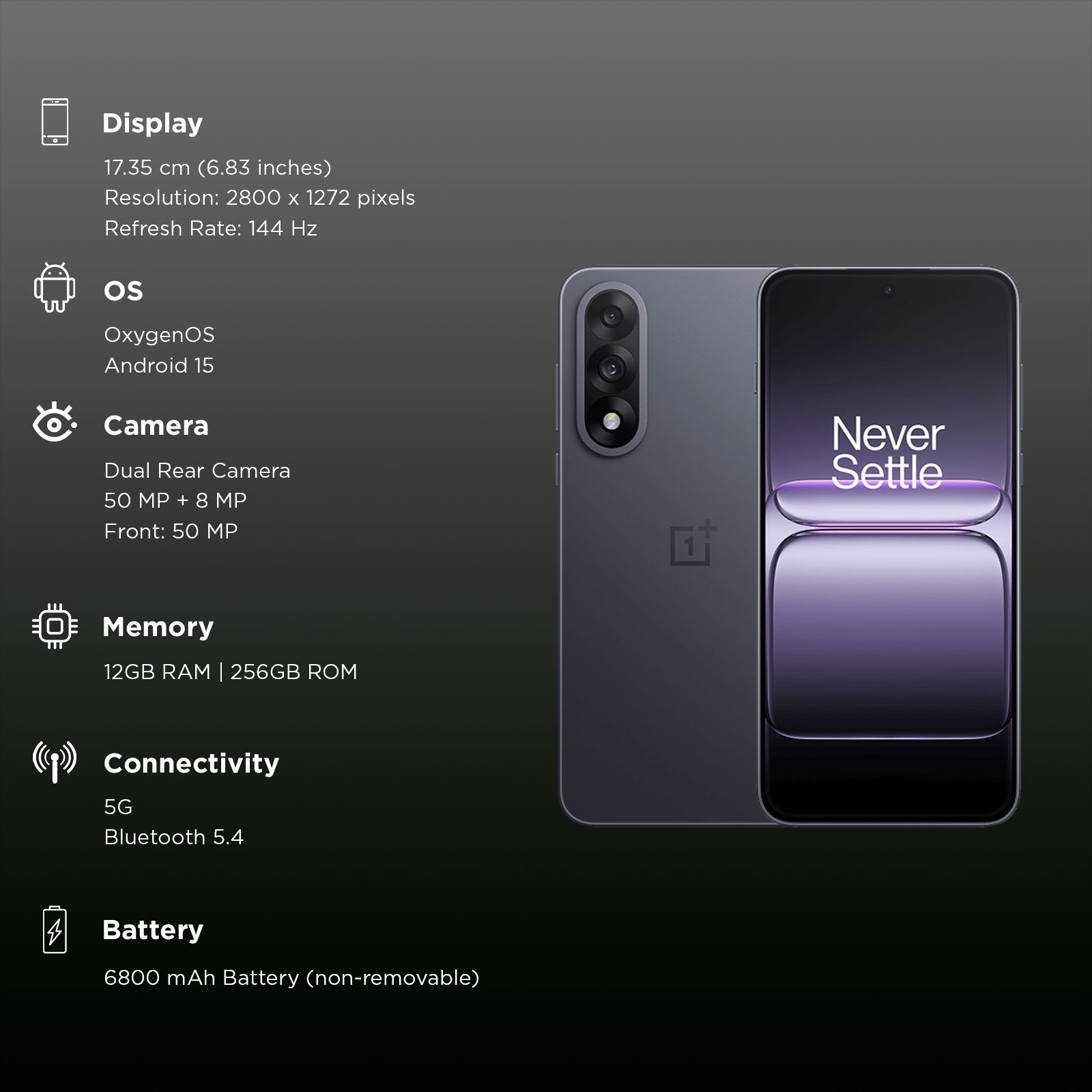 OnePlus Nord 5 5G (12GB RAM, 256GB, Phantom Grey) OnePlus Nord 5 5G (12GB RAM, 256GB, Phantom Grey)_3