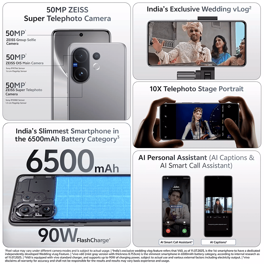 vivo V60 5G (8GB RAM, 128GB ROM, Mist Gray) vivo V60 5G (8GB RAM, 128GB ROM, Mist Gray)_12