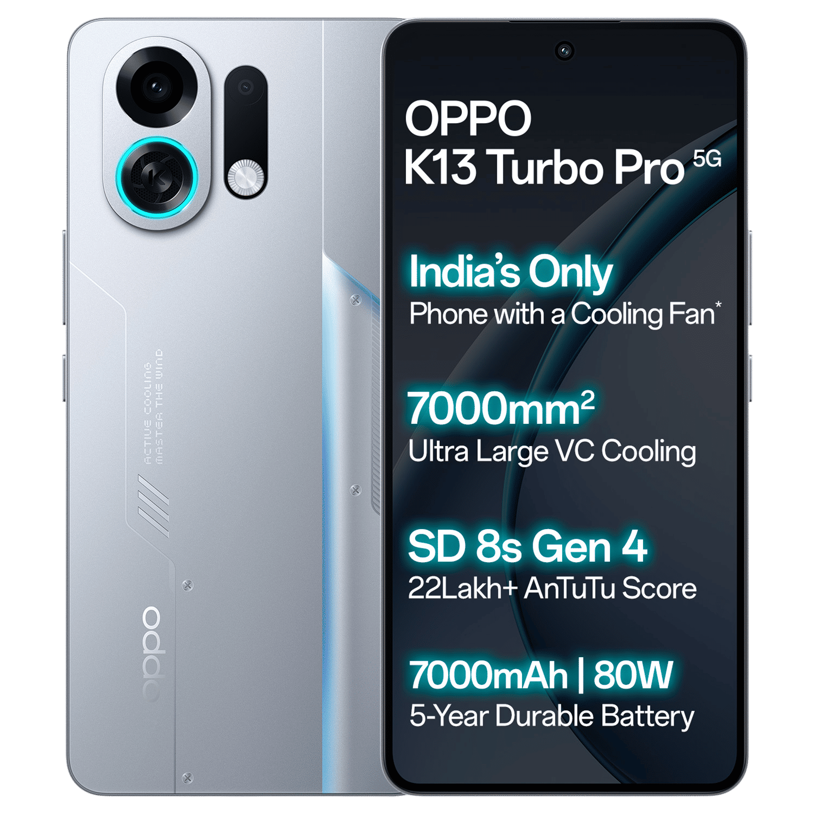 oppo K13 Turbo Pro 5G (8GB RAM, 256GB, Silver Knight) oppo K13 Turbo Pro 5G (8GB RAM, 256GB, Silver Knight)_1