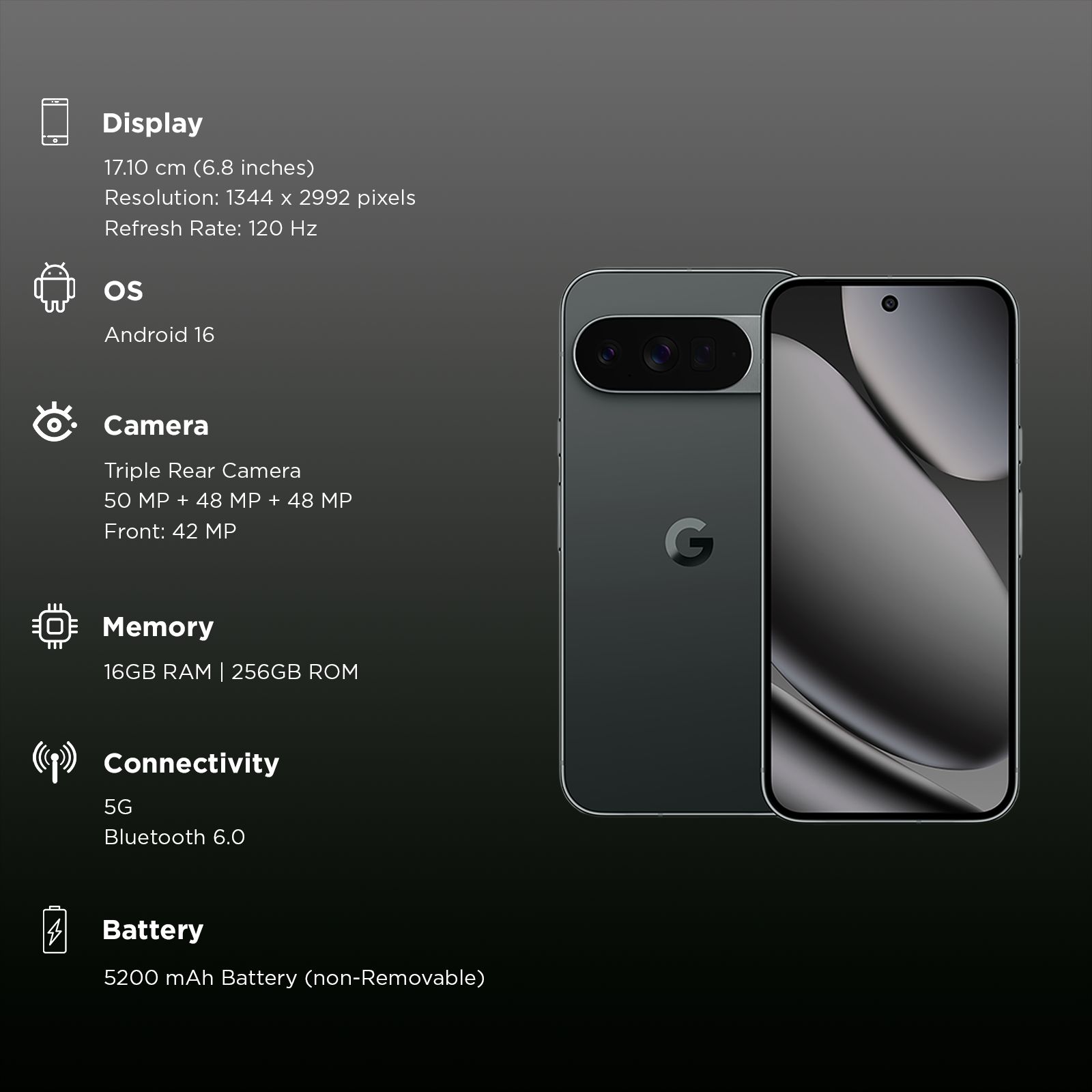 Google Pixel 10 Pro XL 5G (16GB RAM, 256GB, Obsidian) Google Pixel 10 Pro XL 5G (16GB RAM, 256GB, Obsidian)_3