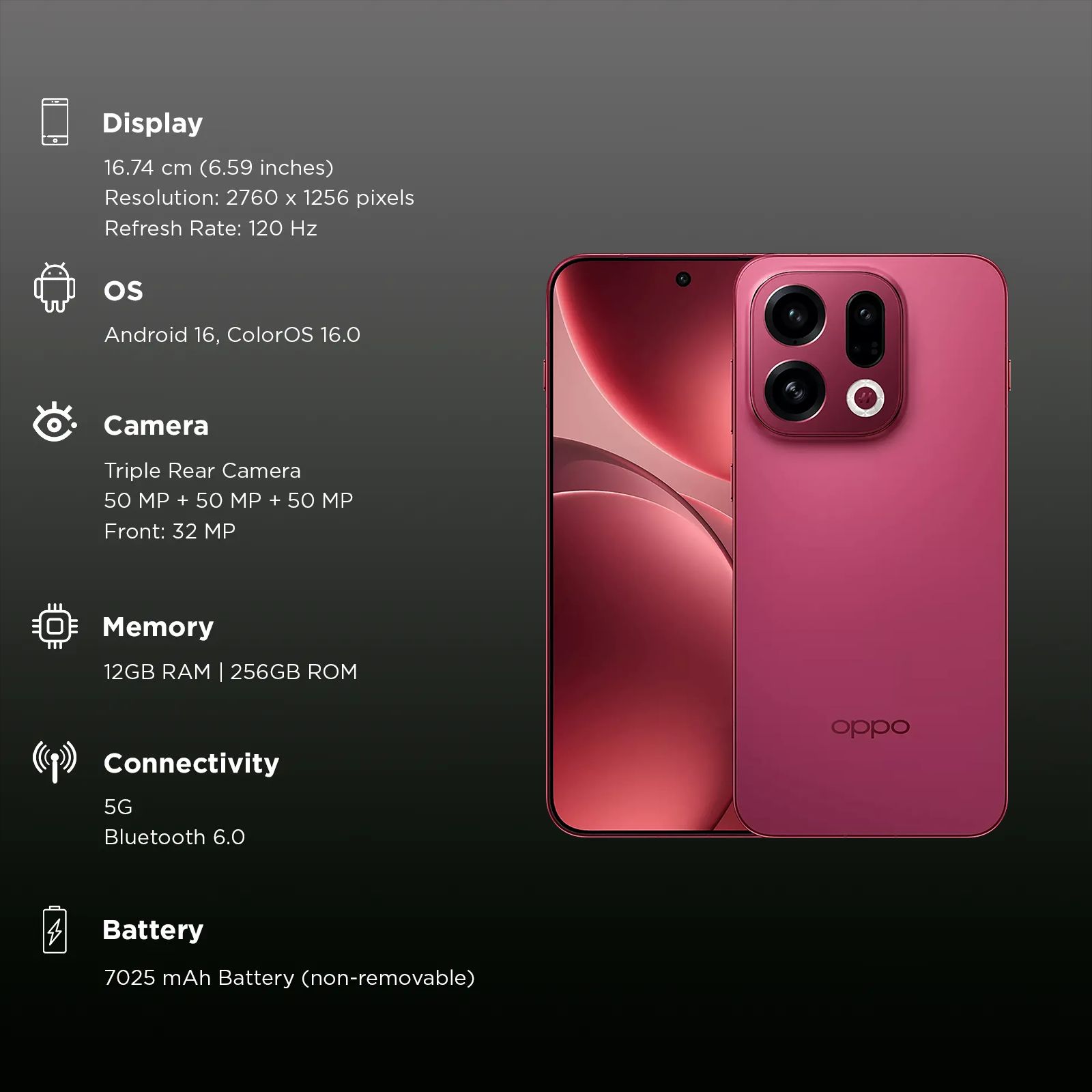 oppo Find X9 5G (12GB RAM, 256GB, Velvet Red) oppo Find X9 5G (12GB RAM, 256GB, Velvet Red)_3