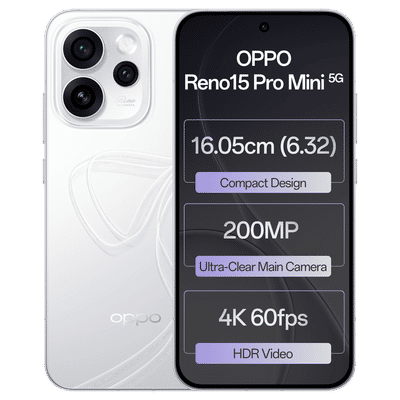oppo Reno15 Pro Mini 5G (12GB RAM, 256GB, Glacier White)