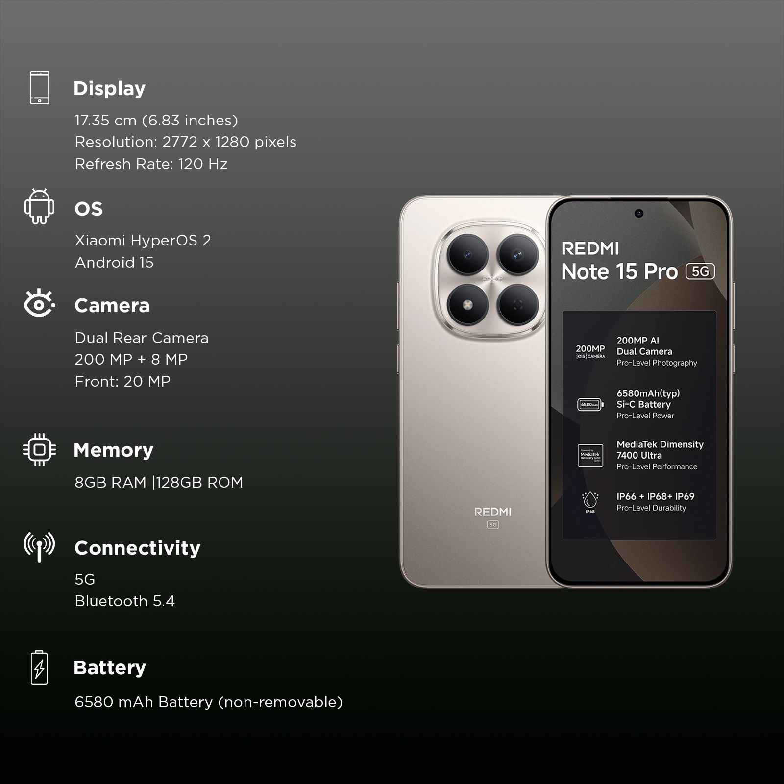 Redmi Note 15 Pro 5G (8GB RAM, 128GB, Silver Ash)_3