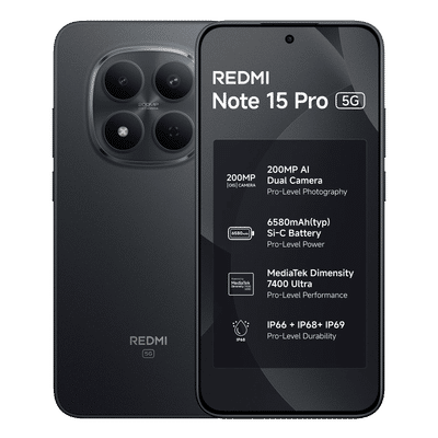 Redmi Note 15 Pro 5G (8GB RAM, 256GB, Carbon Black)