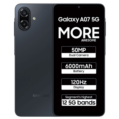 SAMSUNG Galaxy A07 5G (6GB RAM, 128GB, Black)