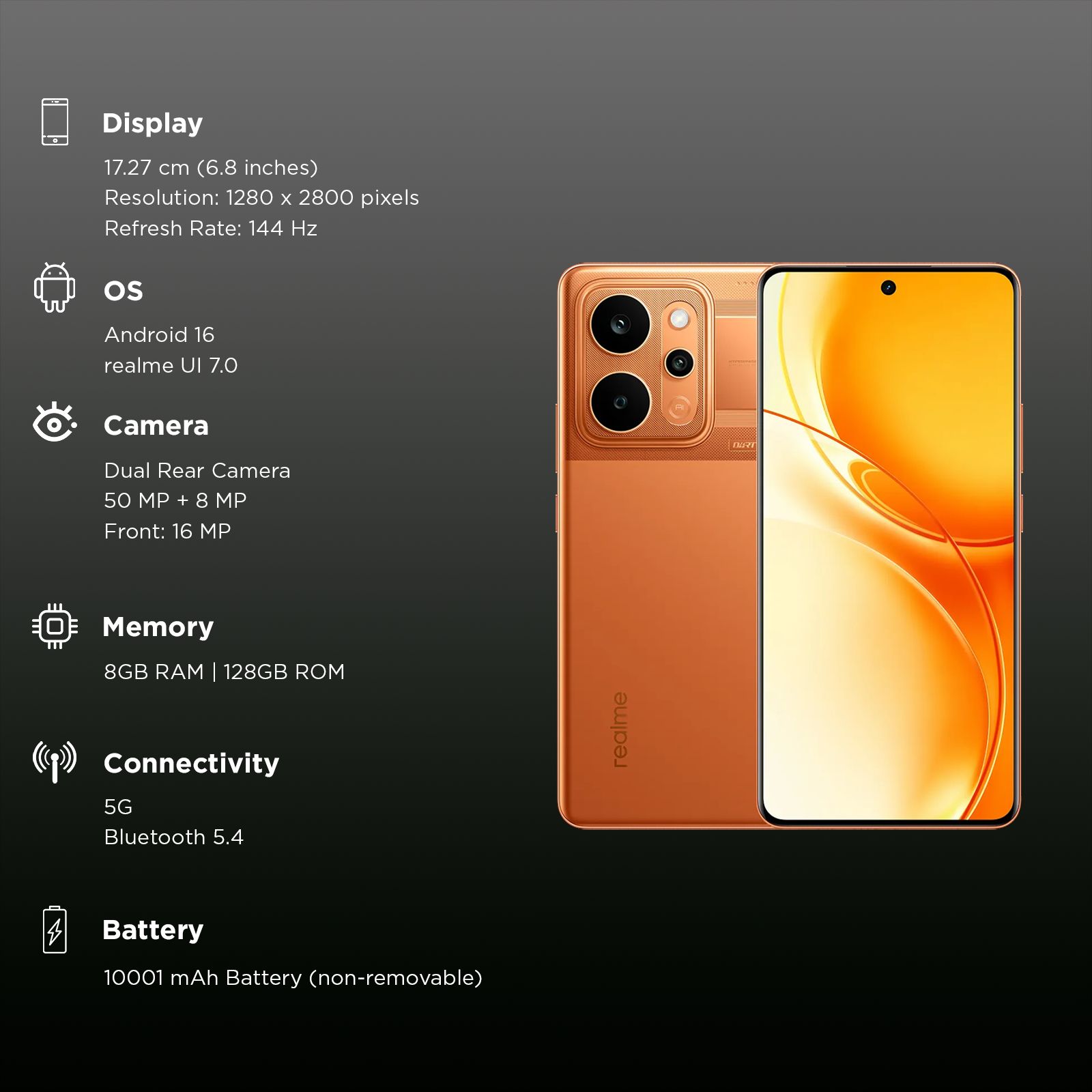 realme P4 Power 5G (8GB RAM, 128GB, Trans Orange) realme P4 Power 5G (8GB RAM, 128GB, Trans Orange)_3