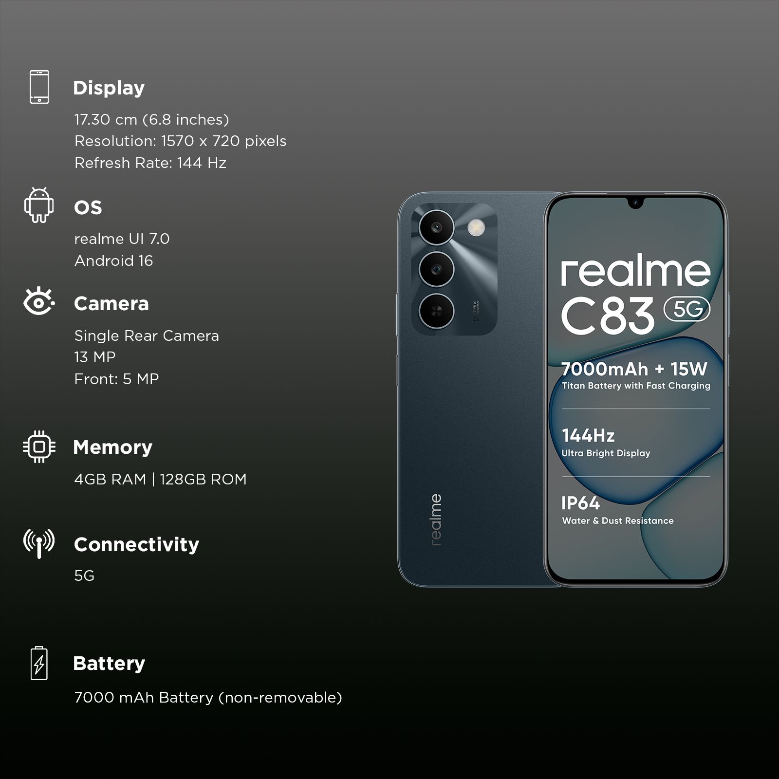 Realme C83 5G (4GB RAM, 128GB, Sprouting Green) Realme C83 5G (4GB RAM, 128GB, Sprouting Green)_3
