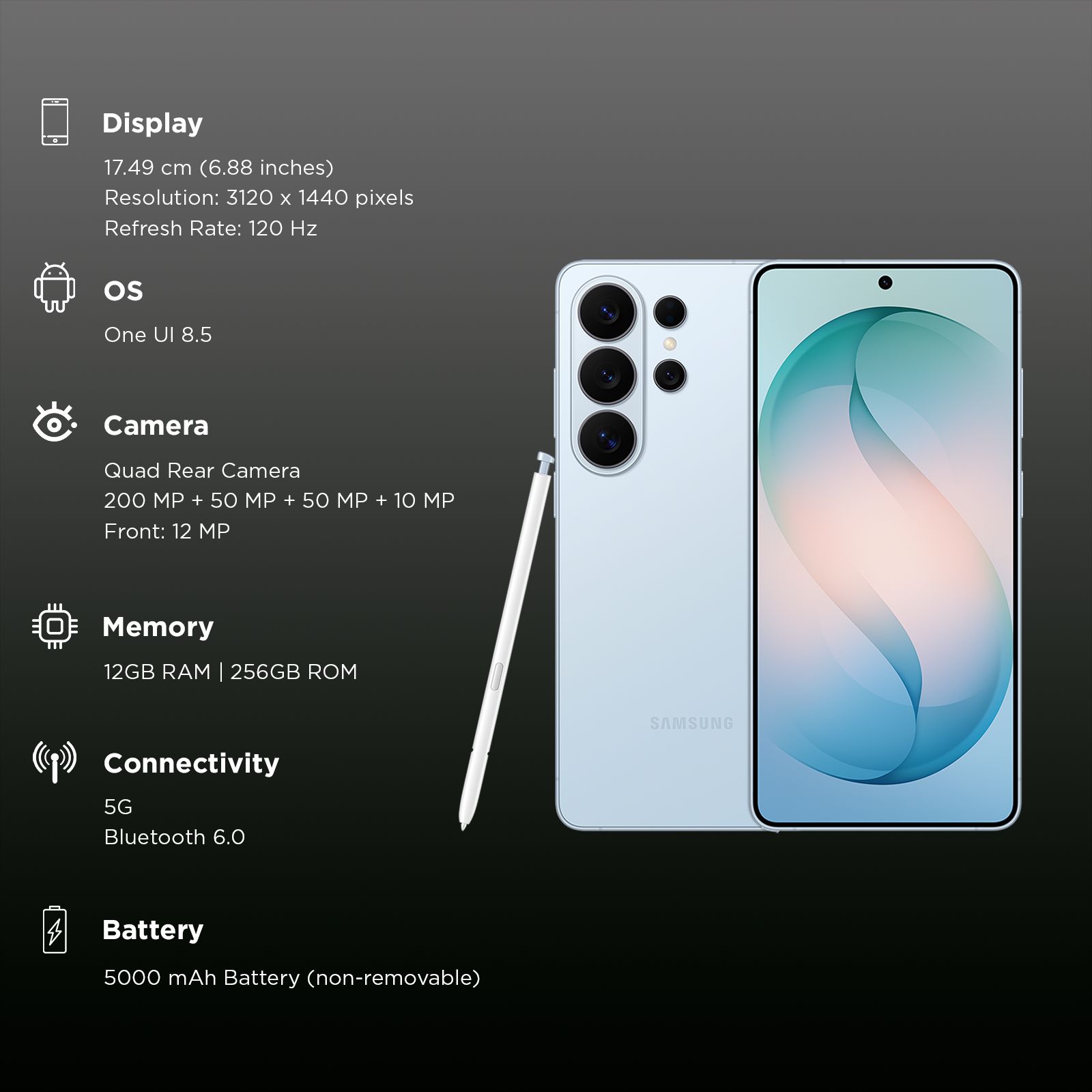 SAMSUNG Galaxy S26 Ultra 5G (12GB RAM, 256GB, Sky Blue)_3