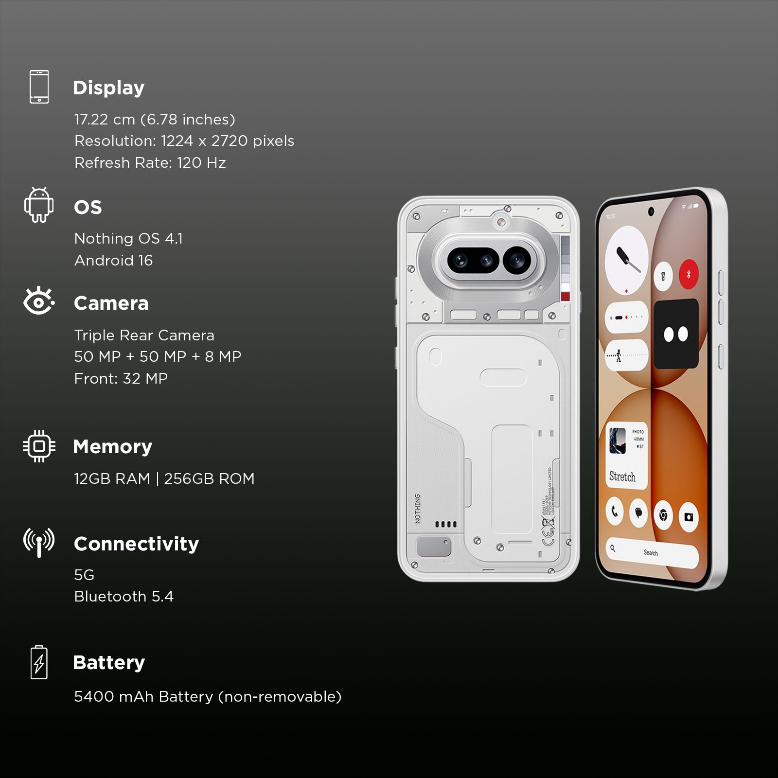 Nothing Phone 4a 5G (12GB RAM, 256GB, White)_3
