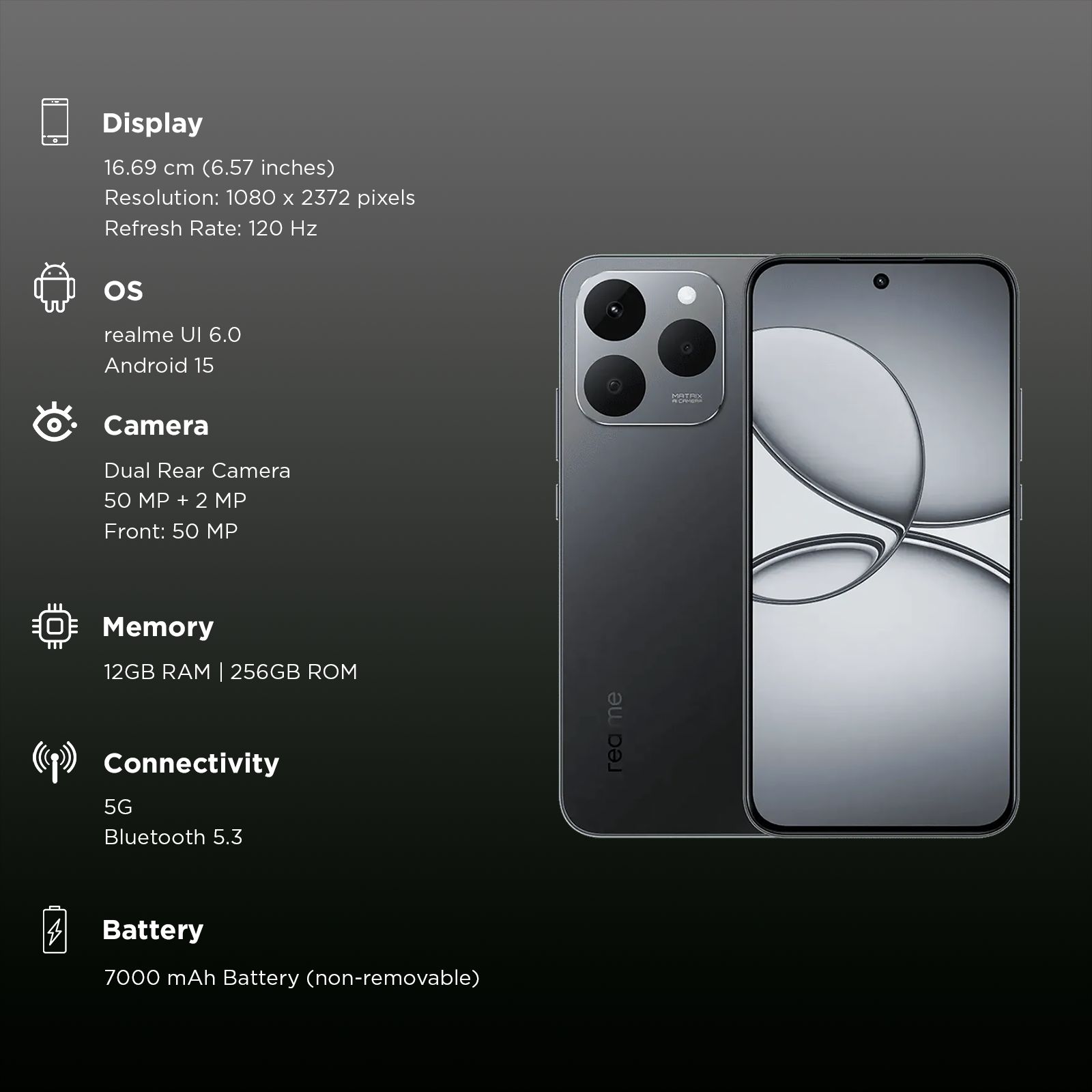 Realme 15T 5G (12GB RAM, 256GB, Suit Titanium)_3