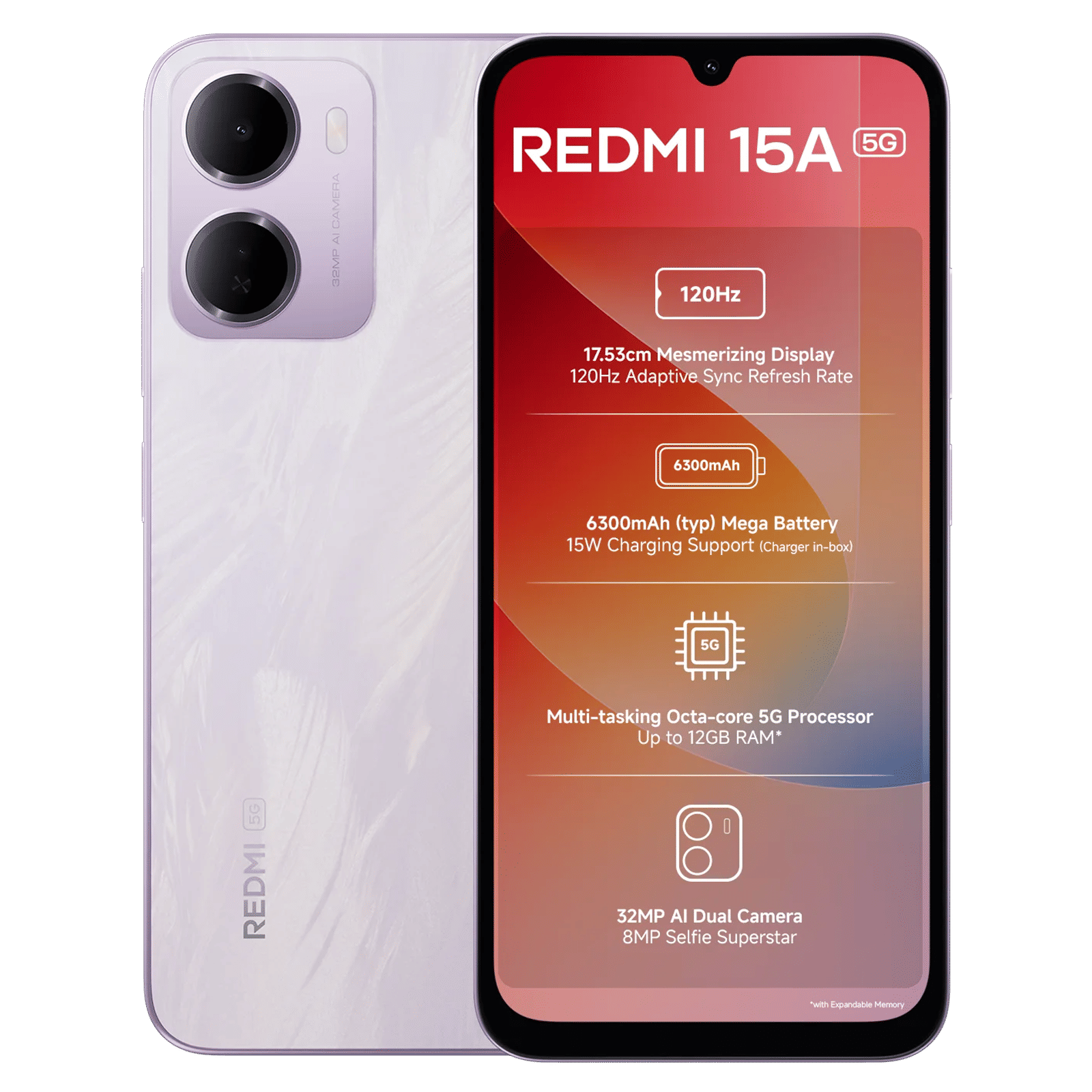 Redmi 15A 5G (4GB RAM, 128GB, Amaze Purple) Redmi 15A 5G (4GB RAM, 128GB, Amaze Purple)_1