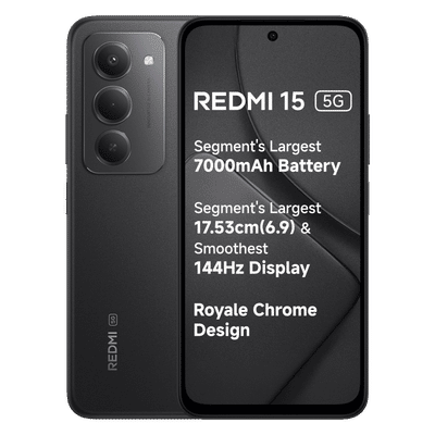 Redmi 15 5G (8GB RAM, 256GB, Midnight Black)