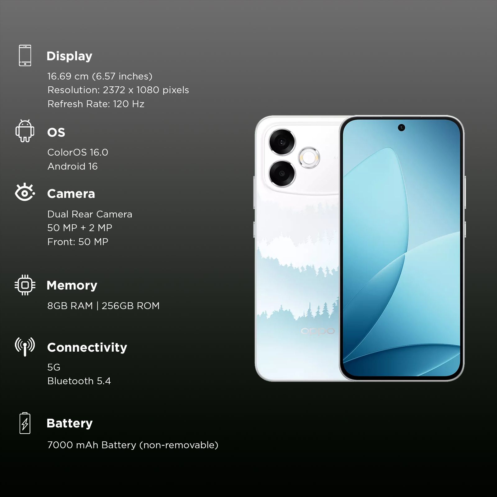oppo F33 Pro 5G (8GB RAM, 256GB, Misty Forest) oppo F33 Pro 5G (8GB RAM, 256GB, Misty Forest)_3