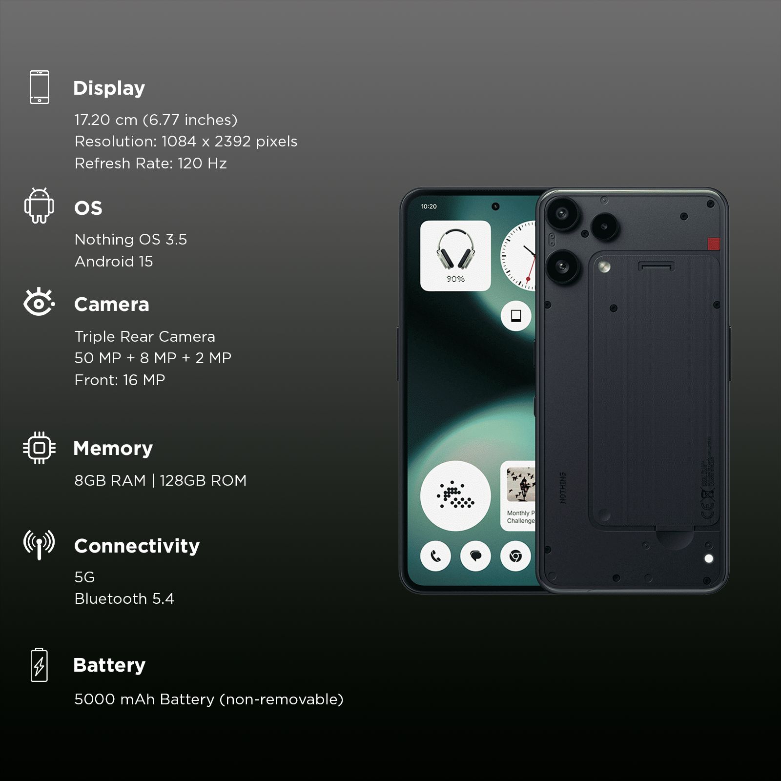 Nothing Phone 3a Lite 5G (8GB RAM, 128GB, Black) Nothing Phone 3a Lite 5G (8GB RAM, 128GB, Black)_3