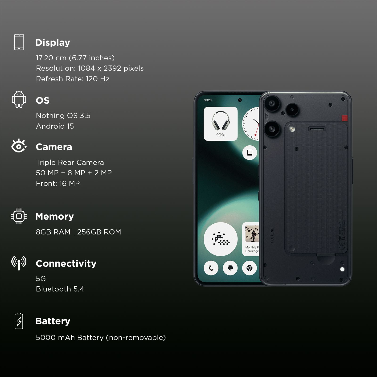 Nothing Phone 3a Lite 5G (8GB RAM, 256GB, Black)_3