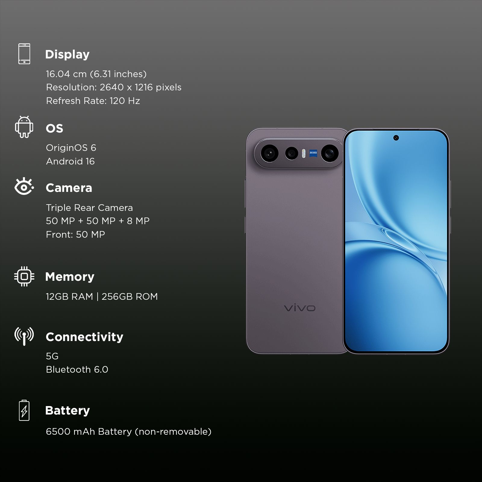 vivo X300 FE 5G (12GB RAM, 256GB, Noir Black) vivo X300 FE 5G (12GB RAM, 256GB, Noir Black)_3