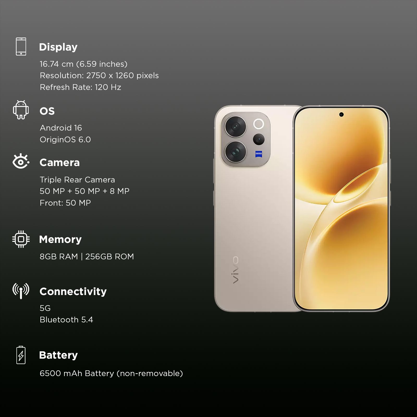vivo V70 Elite 5G (8GB RAM, 256GB, Sand Beige) vivo V70 Elite 5G (8GB RAM, 256GB, Sand Beige)_3