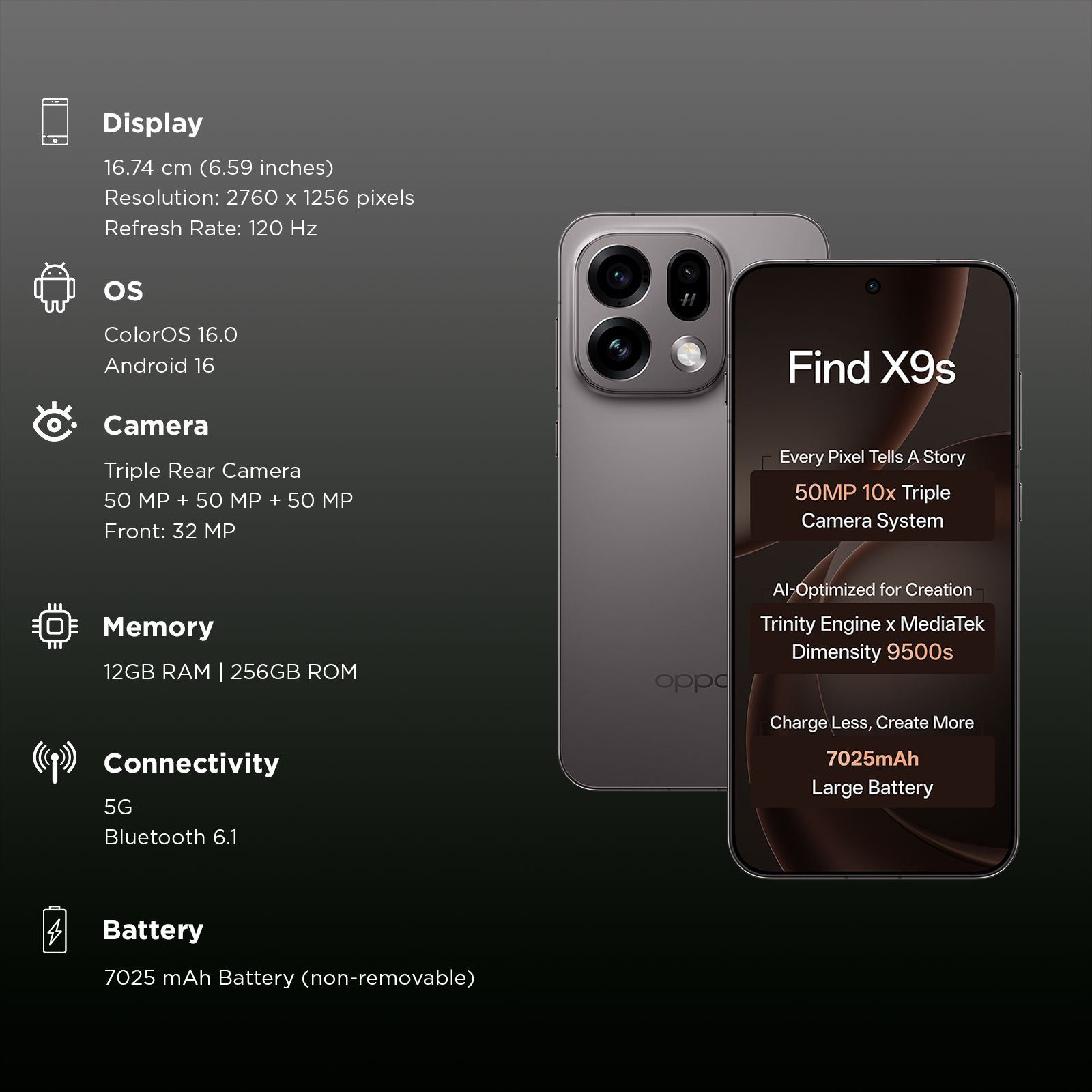 Oppo Find X9s 5G (12GB RAM, 256GB, Midnight Grey)_3