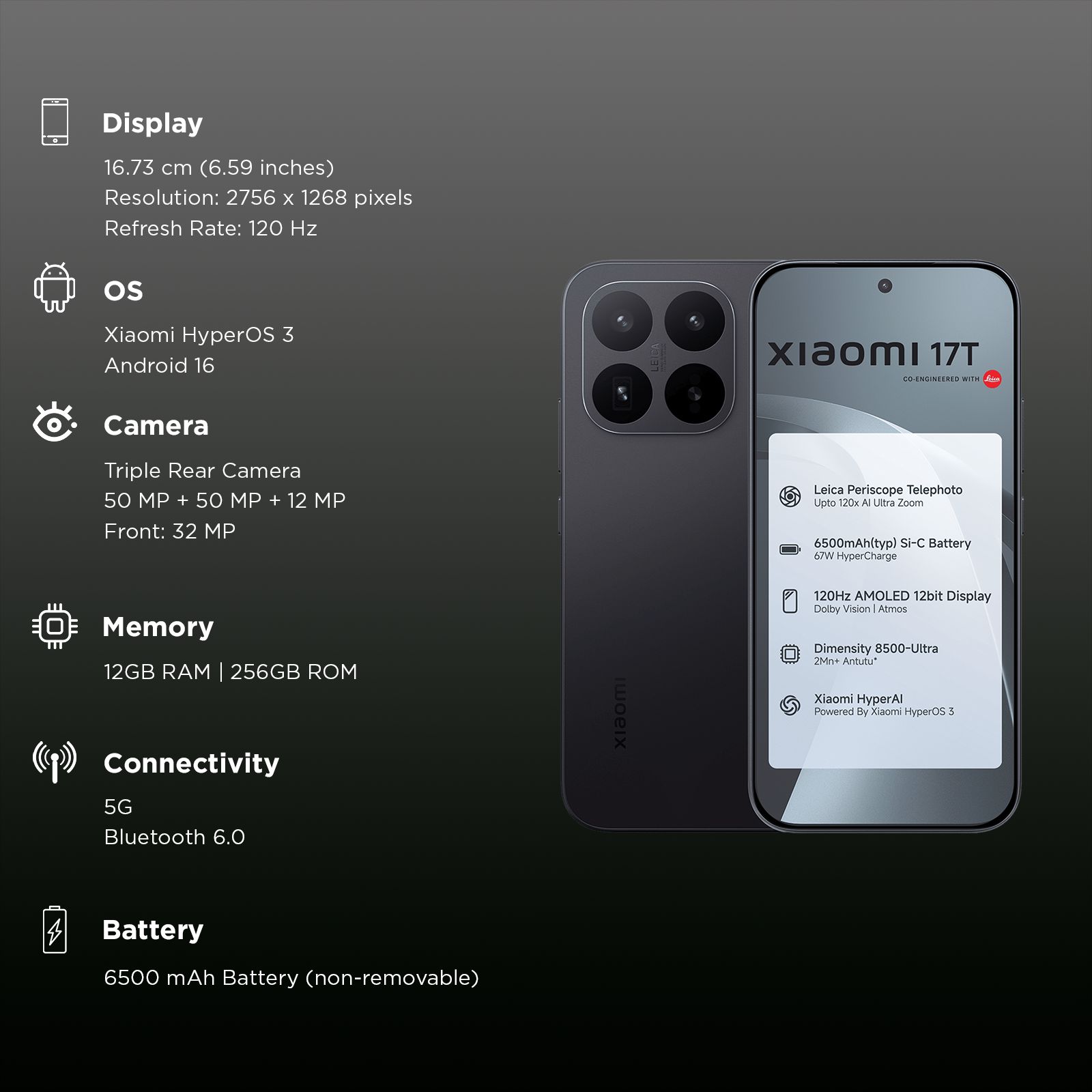 Xiaomi 17T 5G (12GB RAM, 256GB, Black) Xiaomi 17T 5G (12GB RAM, 256GB, Black)_3