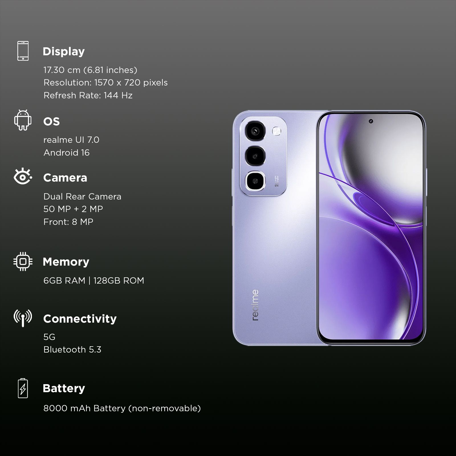 realme P4R 5G (6GB RAM, 128GB, Lavender Glare) realme P4R 5G (6GB RAM, 128GB, Lavender Glare)_3