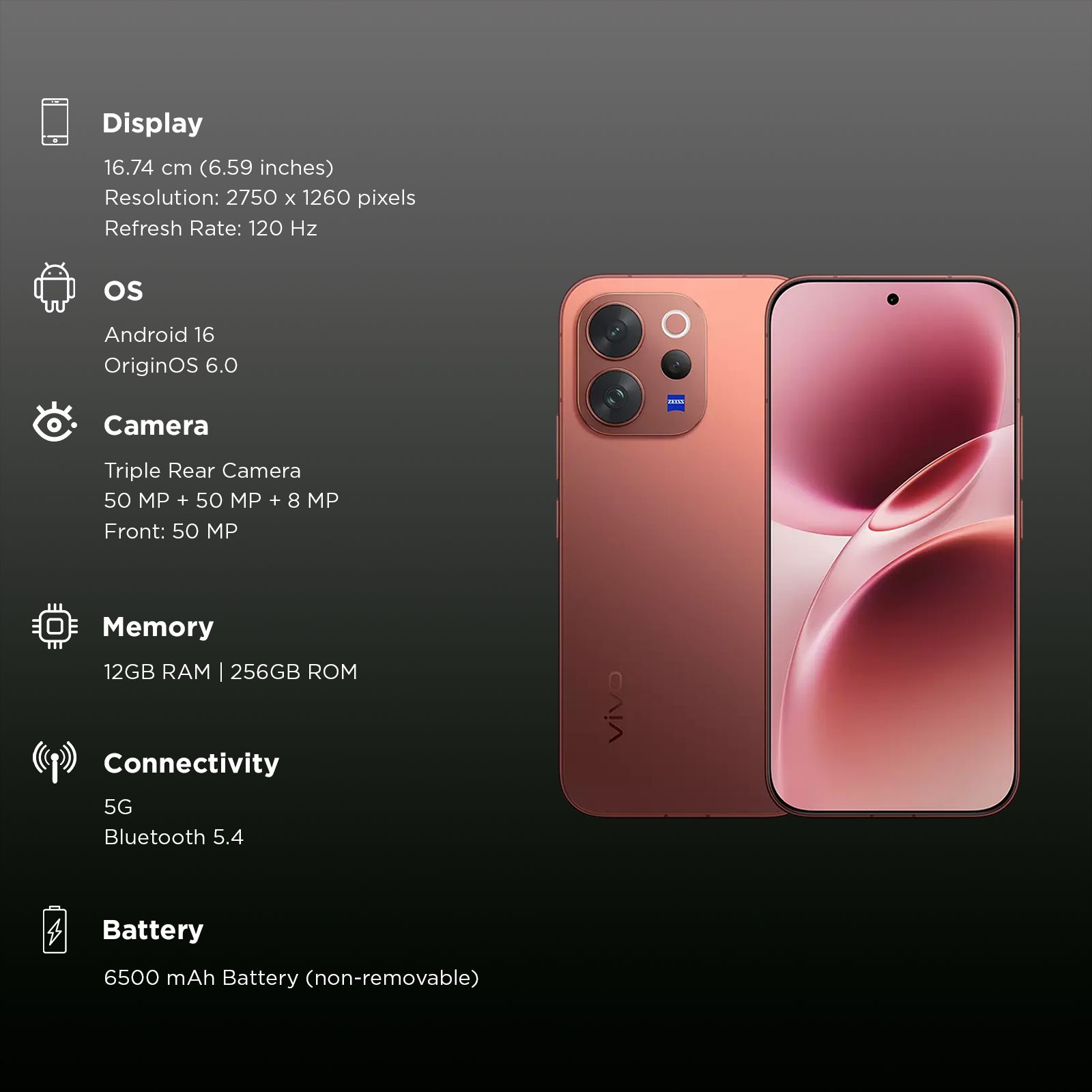 vivo V70 Elite 5G (12GB RAM, 256GB, Passion Red) vivo V70 Elite 5G (12GB RAM, 256GB, Passion Red)_3