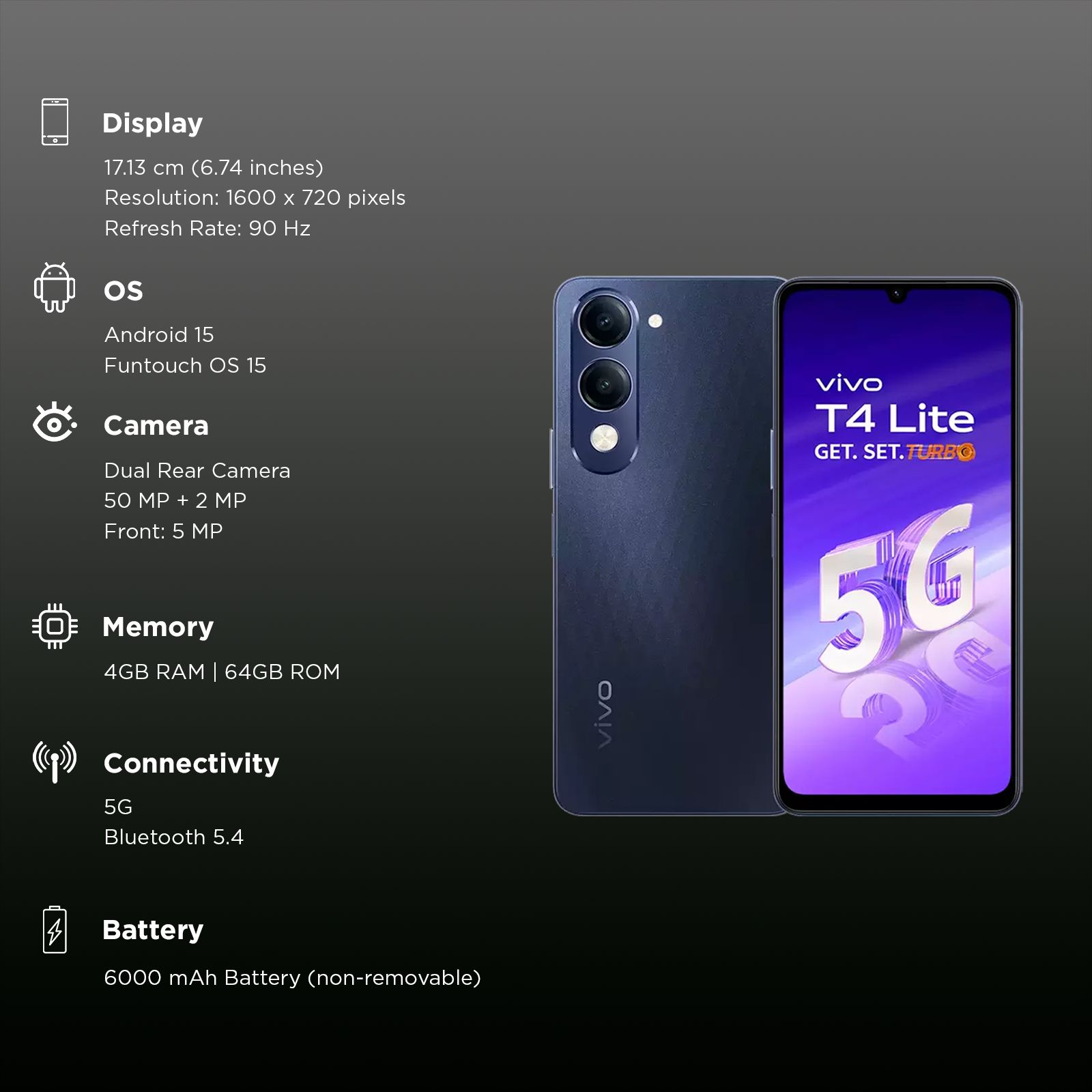 vivo T4 Lite 5G (4GB RAM, 64GB, Prism Blue) vivo T4 Lite 5G (4GB RAM, 64GB, Prism Blue)_3