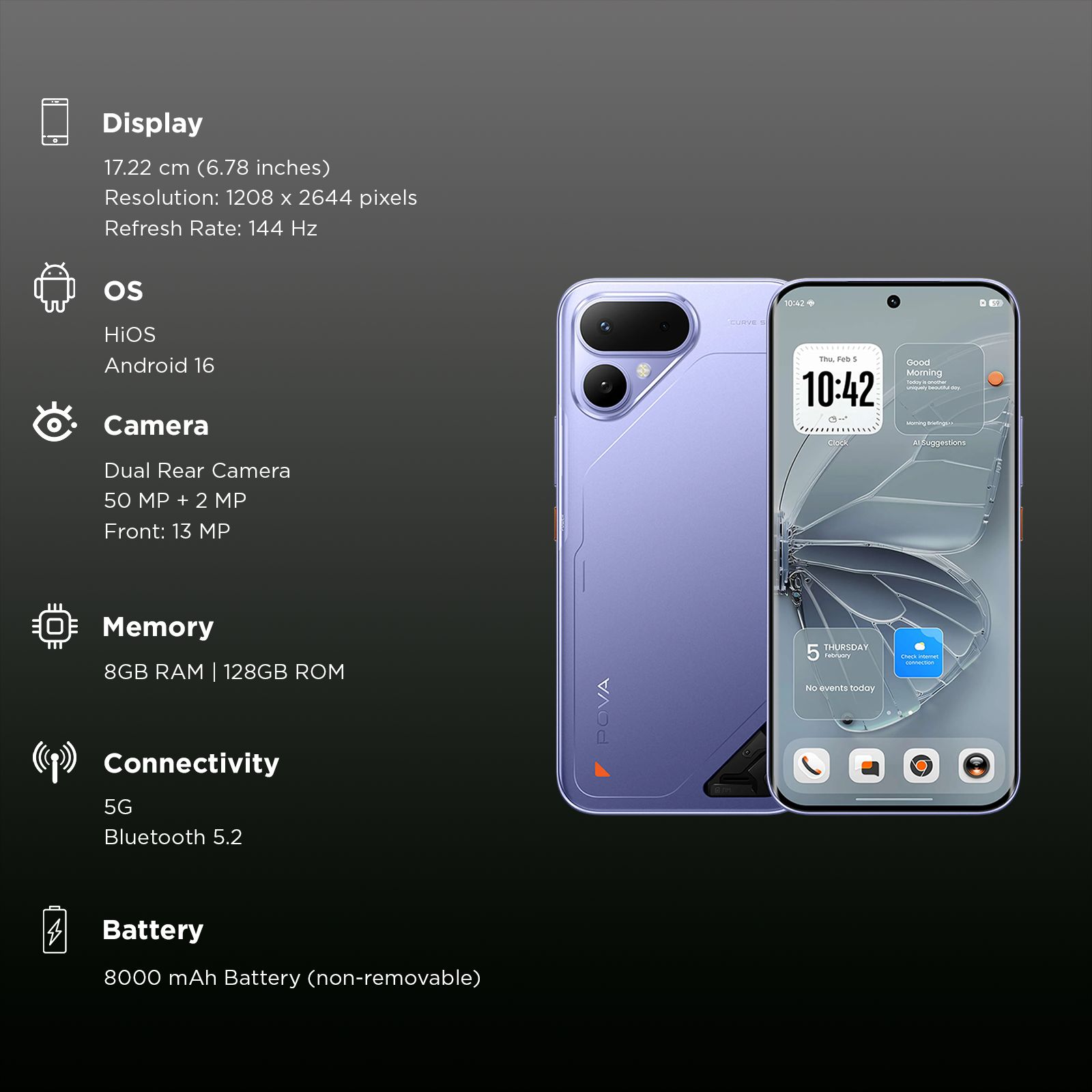 TECNO POVA CURVE 2 5G (8GB RAM, 128GB, Mystic Purple) TECNO POVA CURVE 2 5G (8GB RAM, 128GB, Mystic Purple)_3