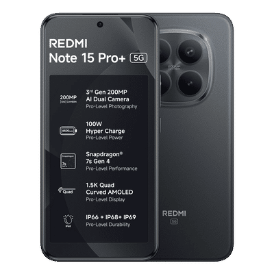 Redmi Note 15 Pro Plus 5G (12GB RAM, 256GB, Carbon Black)