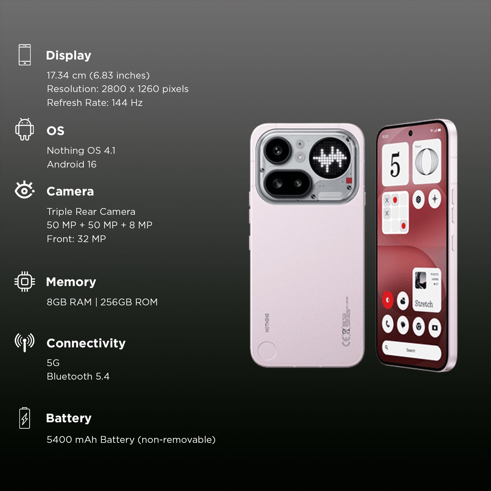 Nothing Phone 4a Pro 5G (8GB RAM, 256GB, Pink) Nothing Phone 4a Pro 5G (8GB RAM, 256GB, Pink)_3