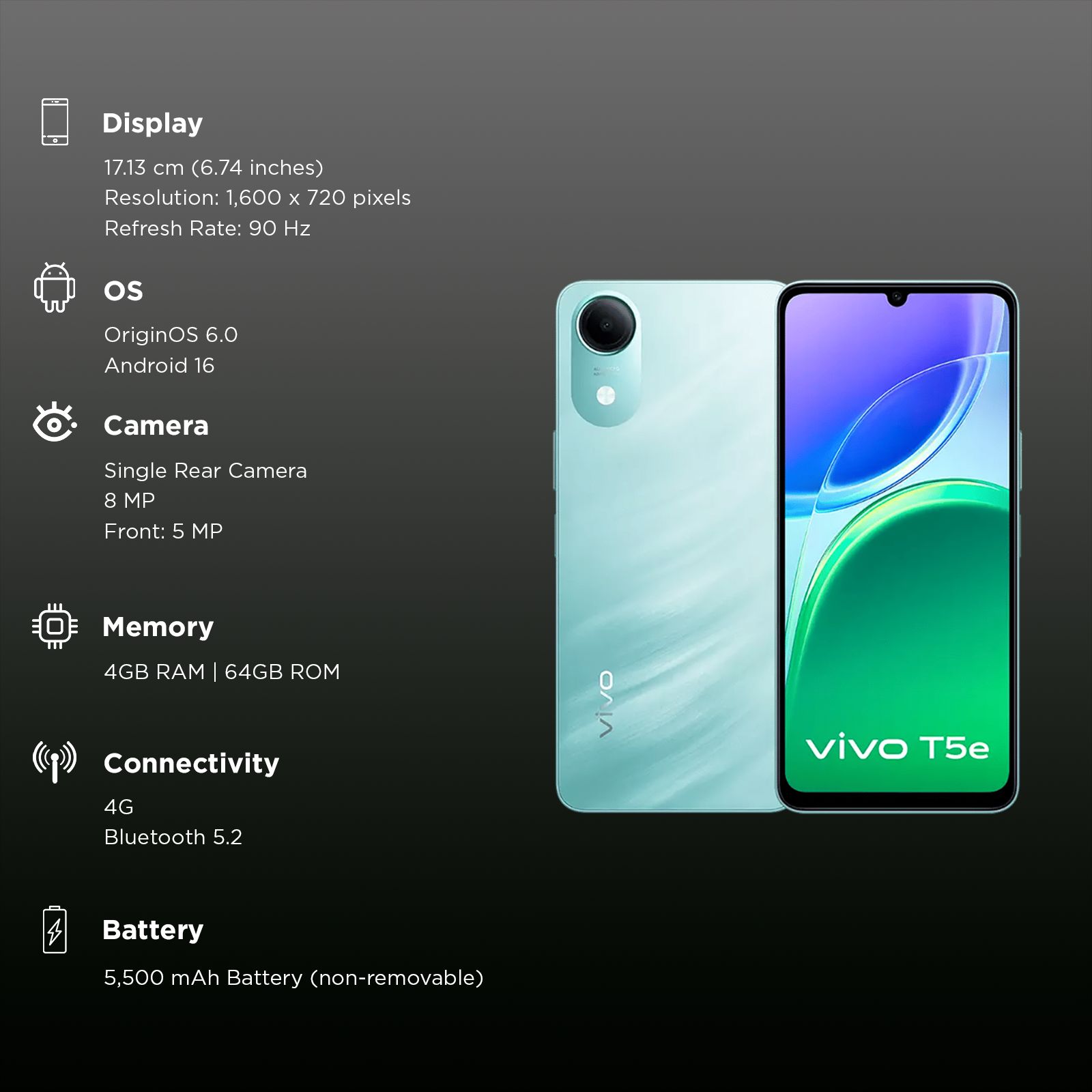 vivo T5e (4GB RAM, 64GB, Aero Blue)_3